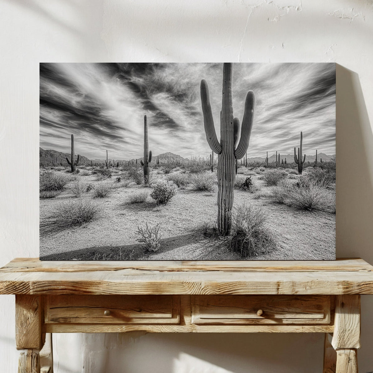 Saguaro Silence in Black and White - Quarter Circle AK Boutique