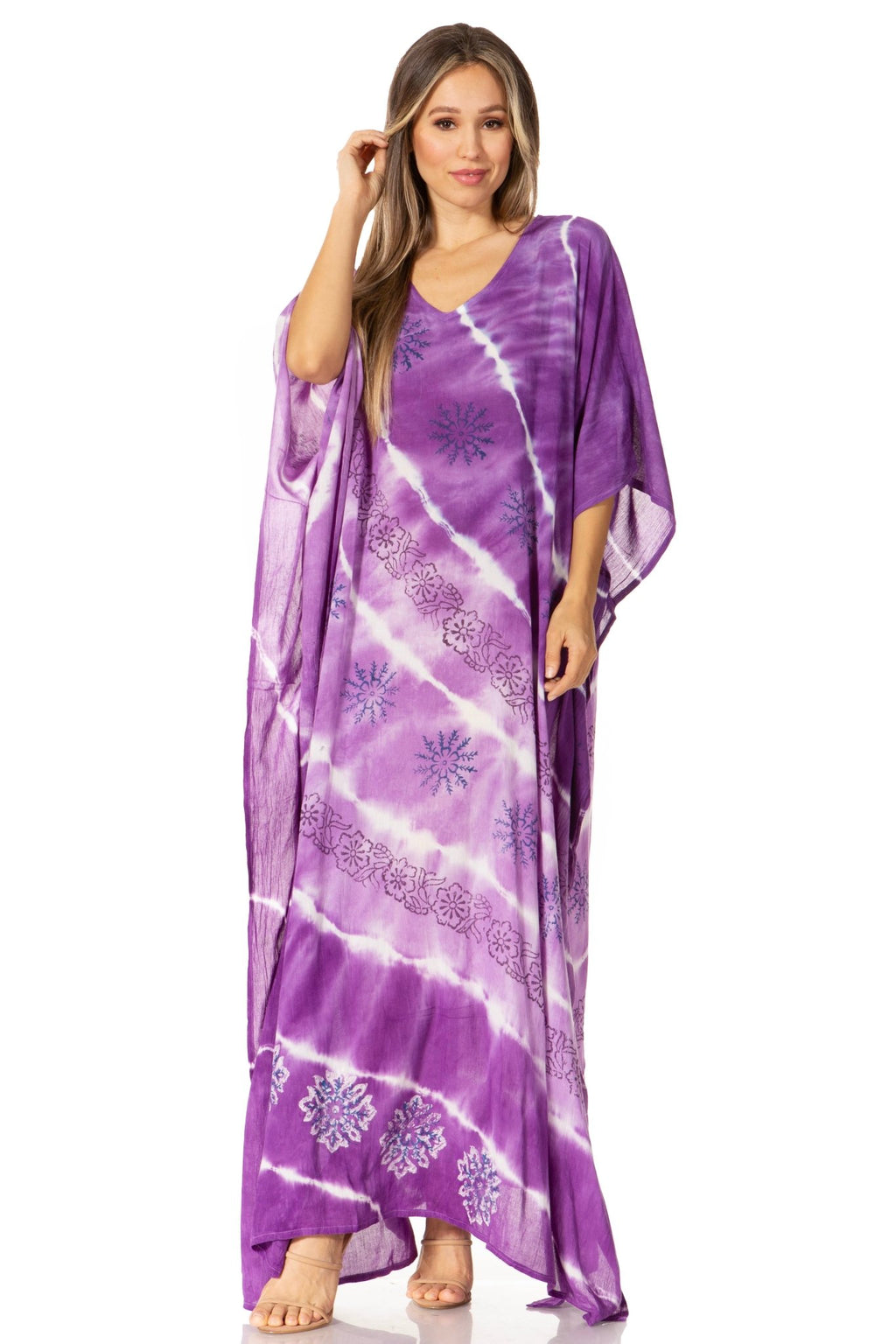 Sakkas Catia Women's Boho-Style Long Maxi Caftan for Lounging and Casual Wear - Quarter Circle AK Boutique