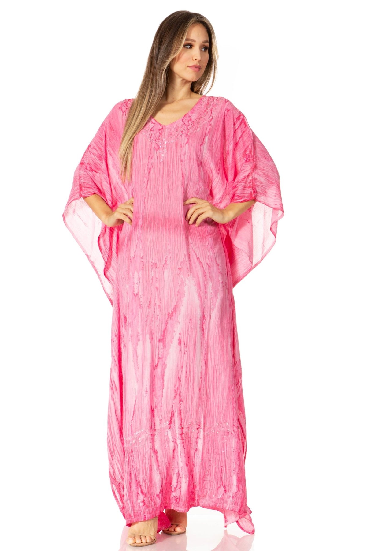 Sakkas Catia Women's Boho-Style Long Maxi Caftan for Lounging and Casual Wear - Quarter Circle AK Boutique