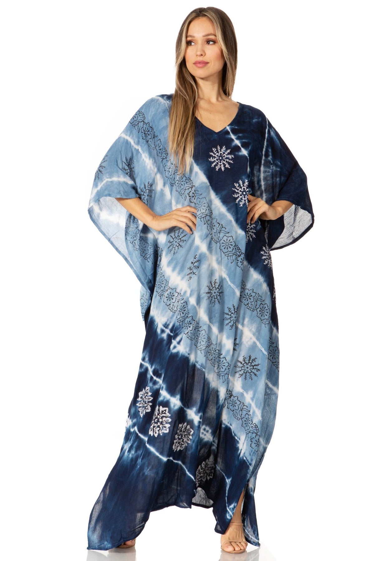 Sakkas Catia Women's Boho-Style Long Maxi Caftan for Lounging and Casual Wear - Quarter Circle AK Boutique