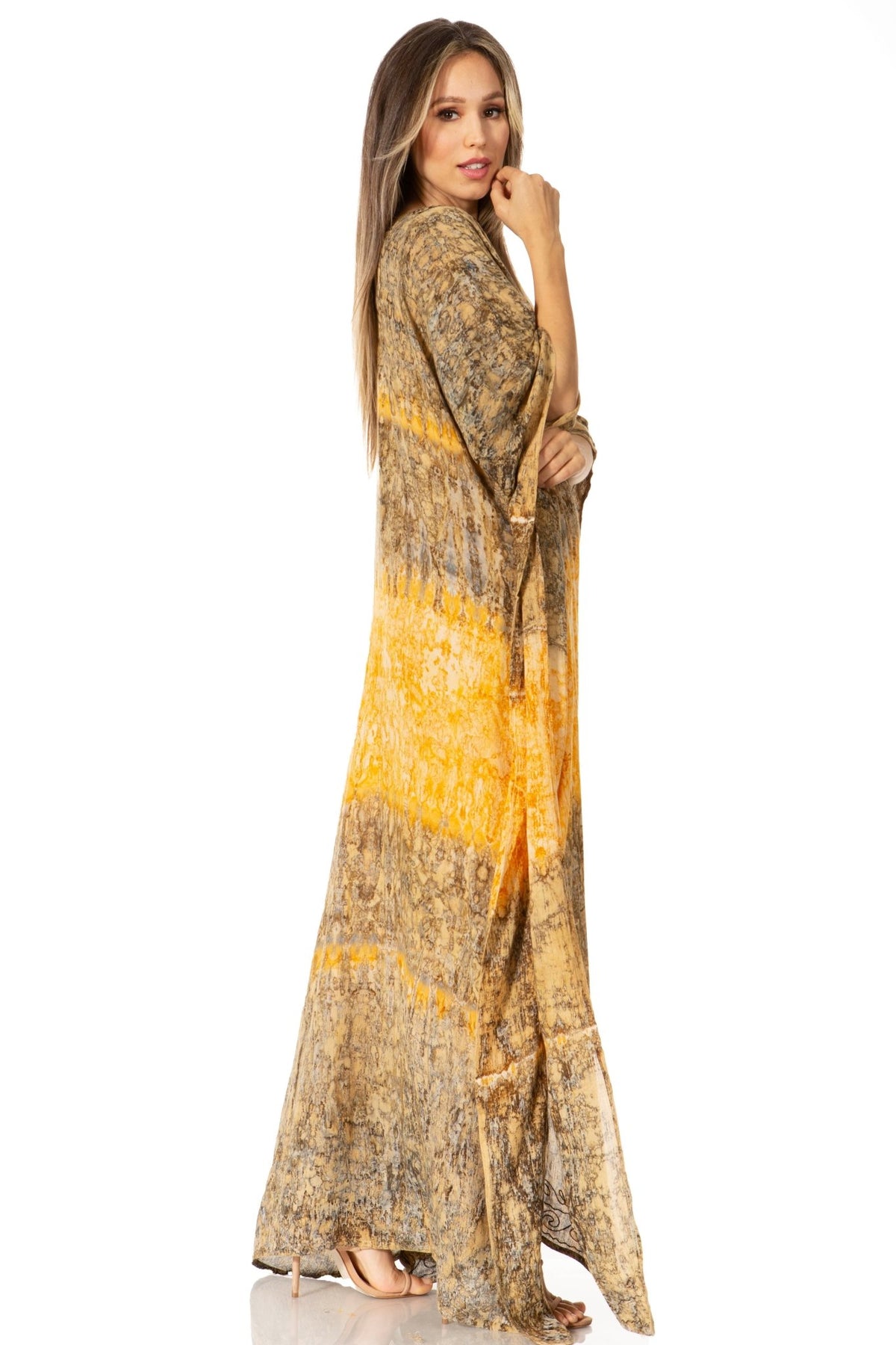 Sakkas Catia Women's Boho-Style Long Maxi Caftan for Lounging and Casual Wear - Quarter Circle AK Boutique