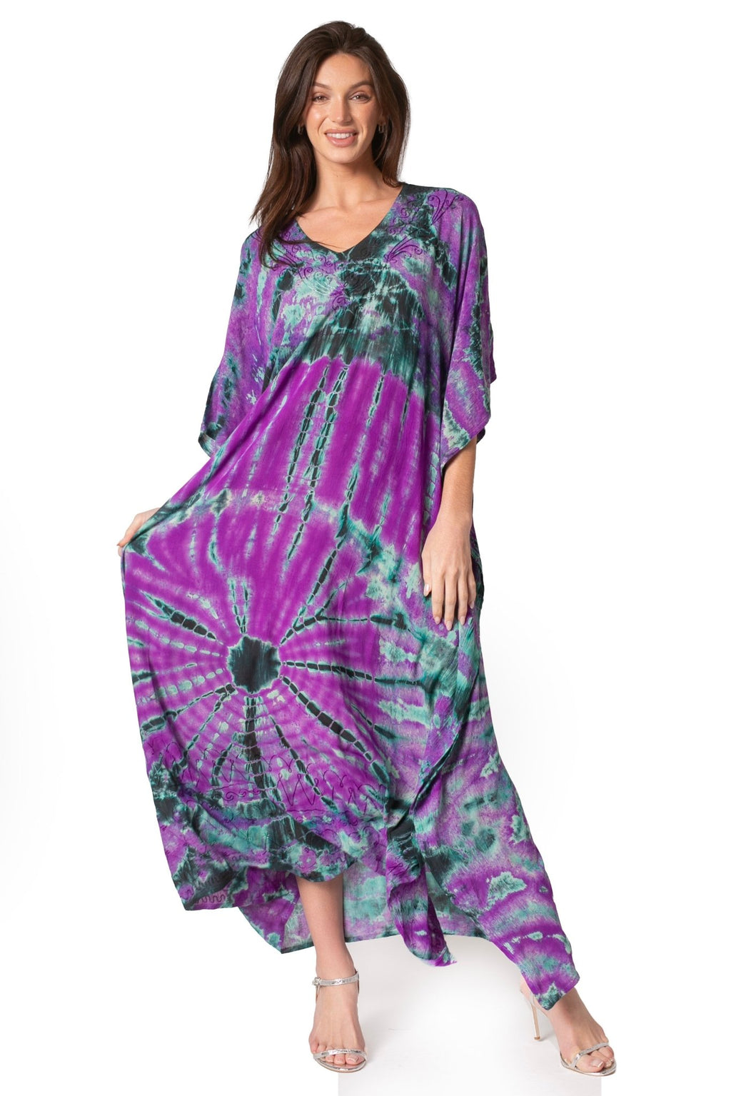 Sakkas Catia Women's Boho-Style Long Maxi Caftan for Lounging and Casual Wear - Quarter Circle AK Boutique