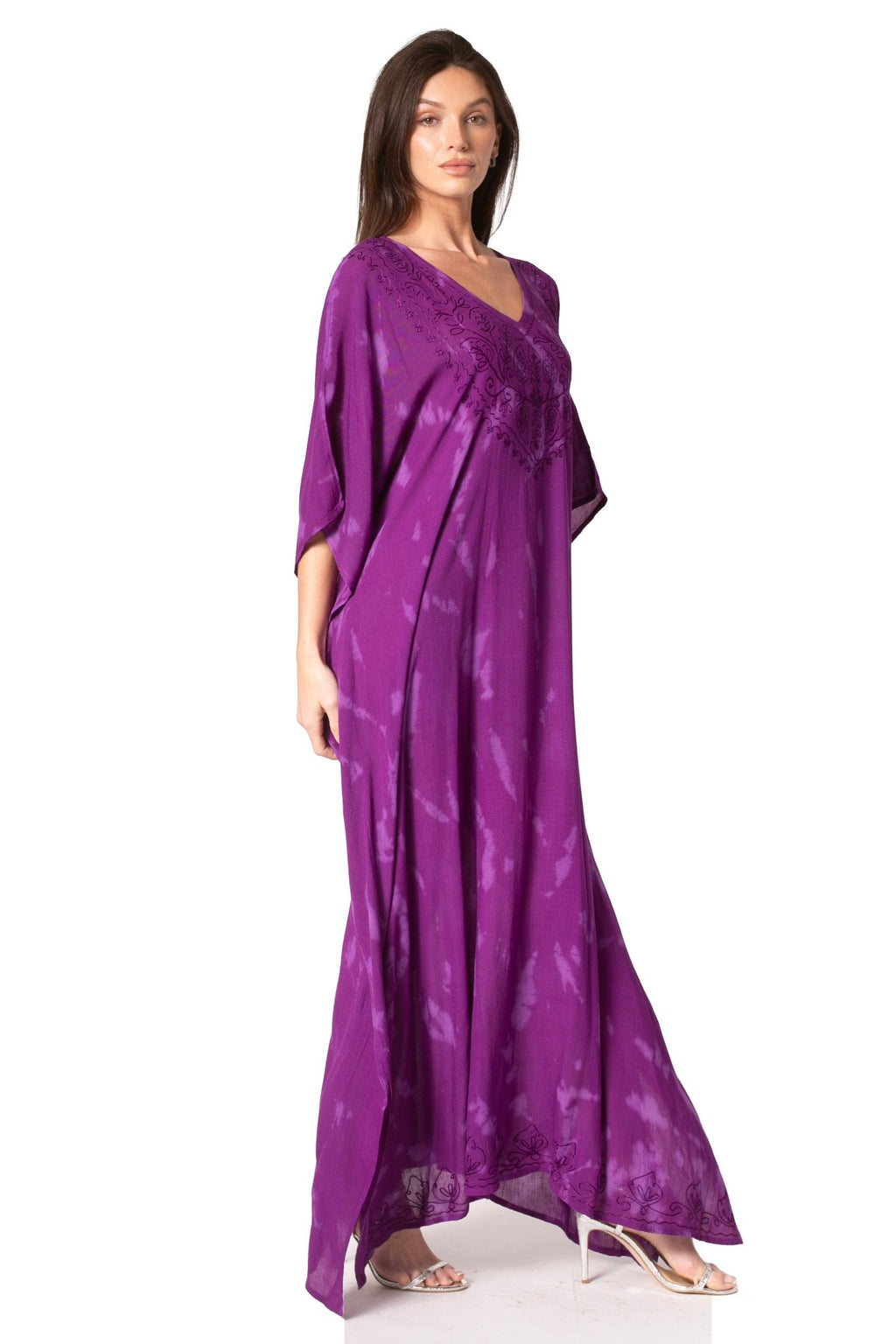 Sakkas Catia Women's Boho-Style Long Maxi Caftan for Lounging and Casual Wear - Quarter Circle AK Boutique