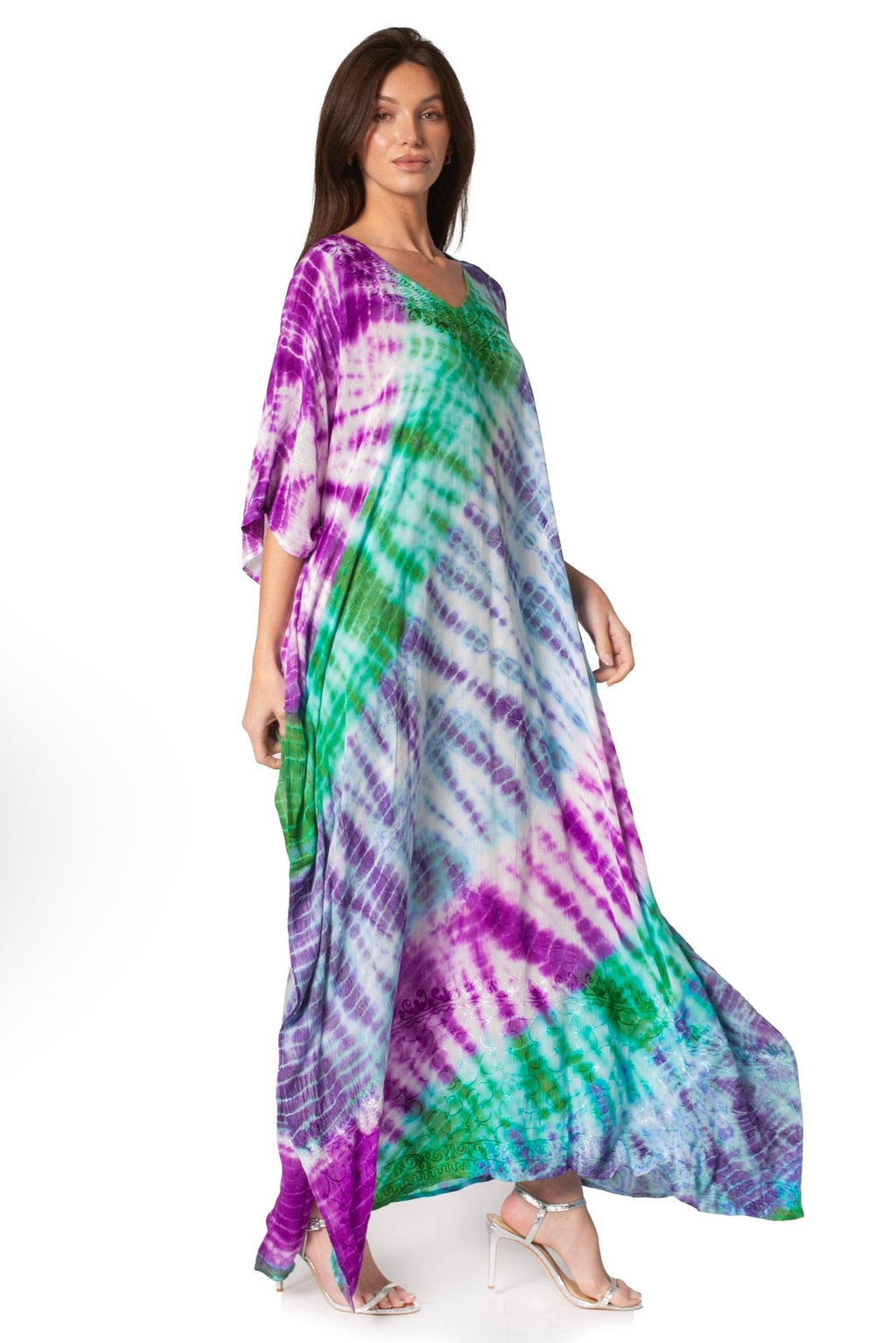 Sakkas Catia Women's Boho-Style Long Maxi Caftan for Lounging and Casual Wear - Quarter Circle AK Boutique