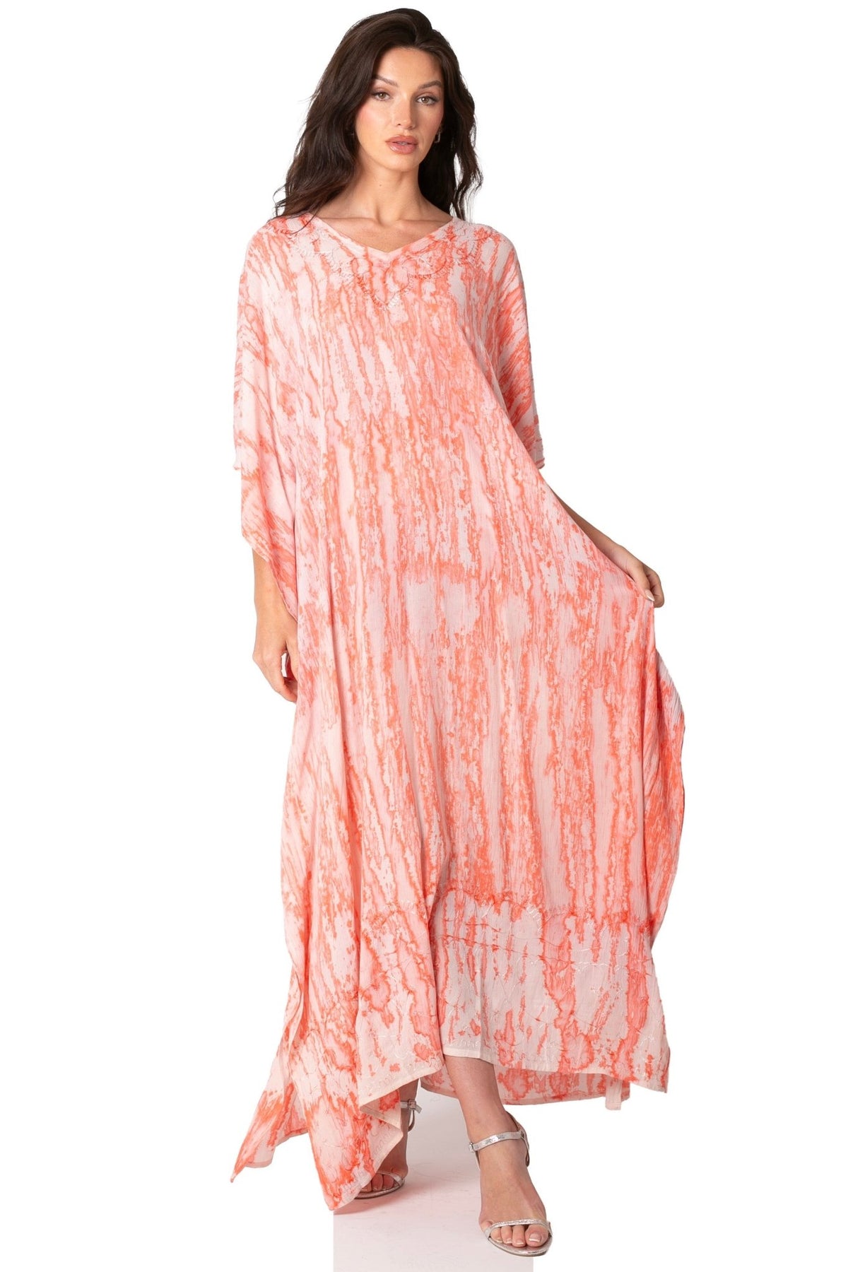 Sakkas Catia Women's Boho-Style Long Maxi Caftan for Lounging and Casual Wear - Quarter Circle AK Boutique