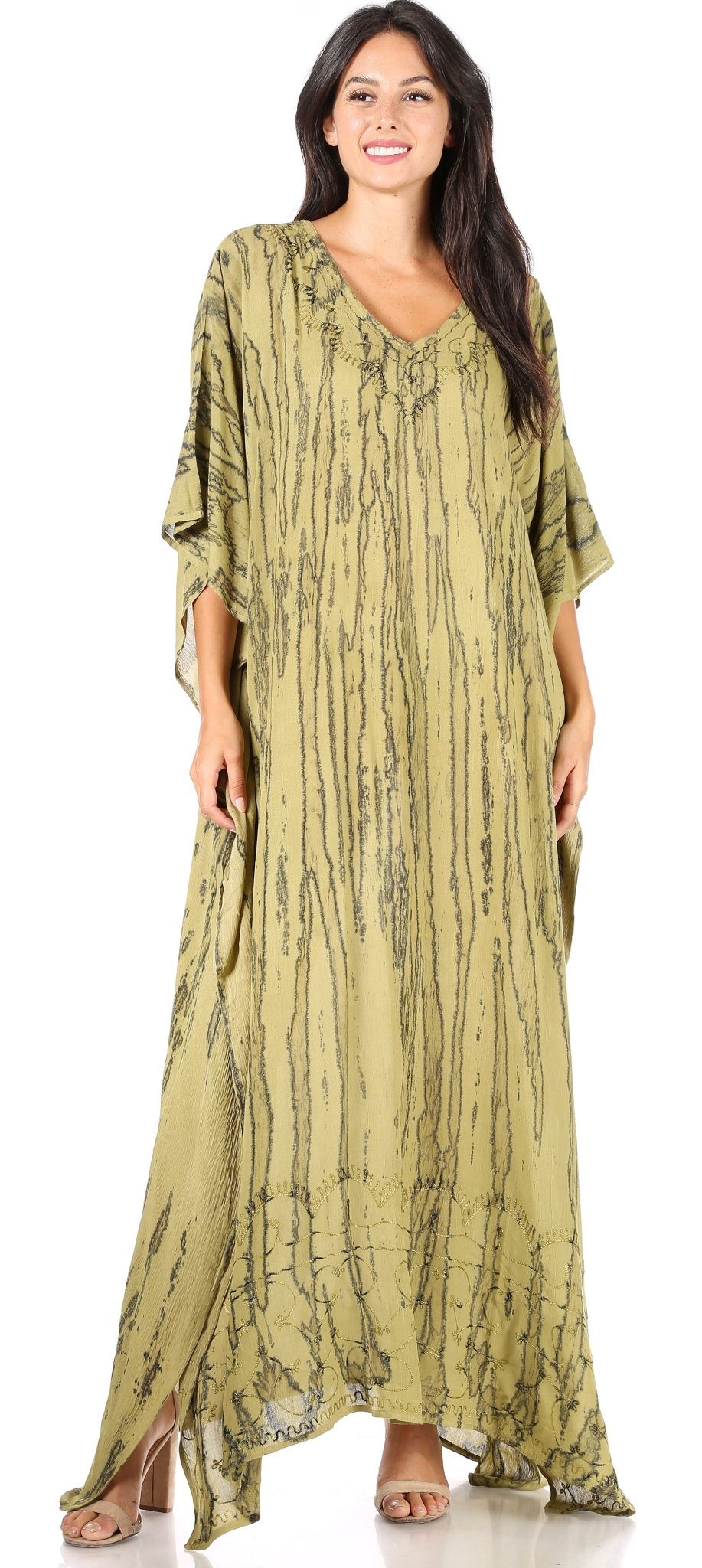 Sakkas Catia Women's Boho-Style Long Maxi Caftan for Lounging and Casual Wear - Quarter Circle AK Boutique