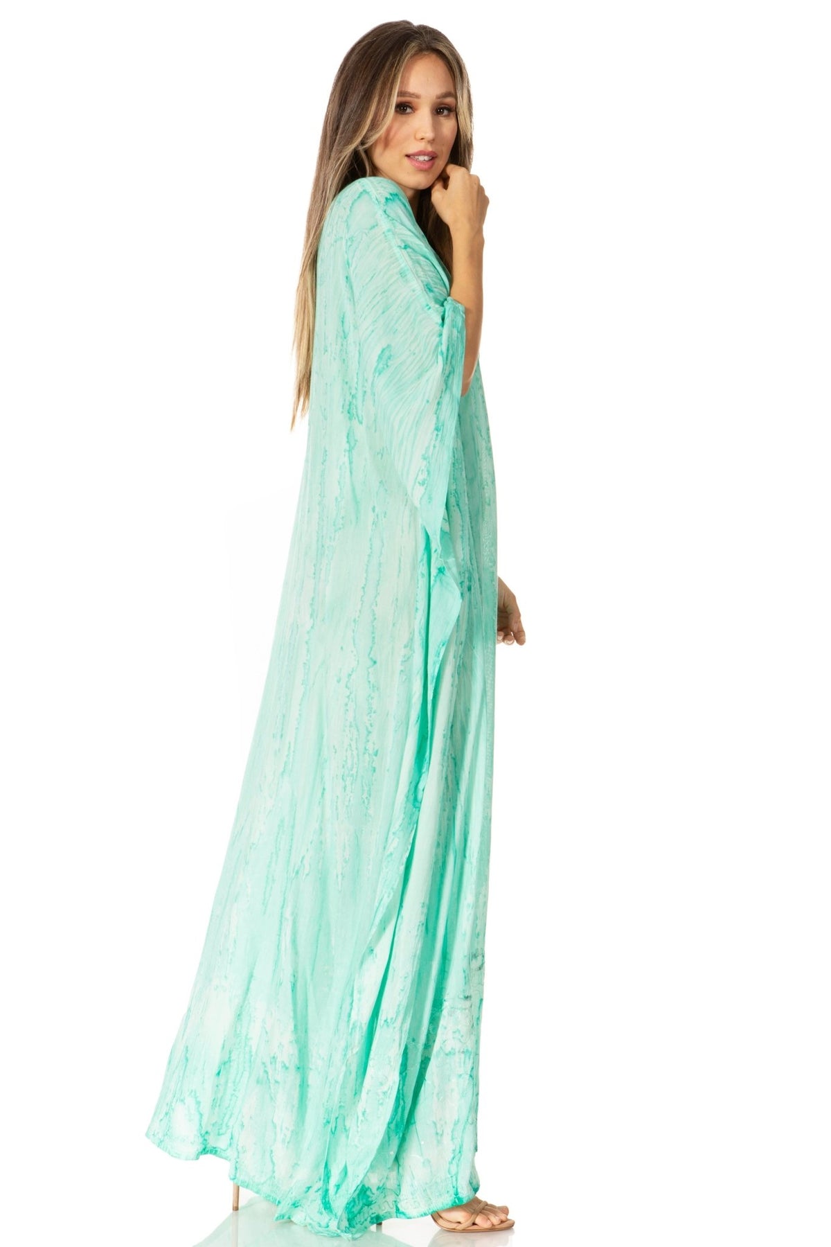 Sakkas Catia Women's Boho-Style Long Maxi Caftan for Lounging and Casual Wear - Quarter Circle AK Boutique