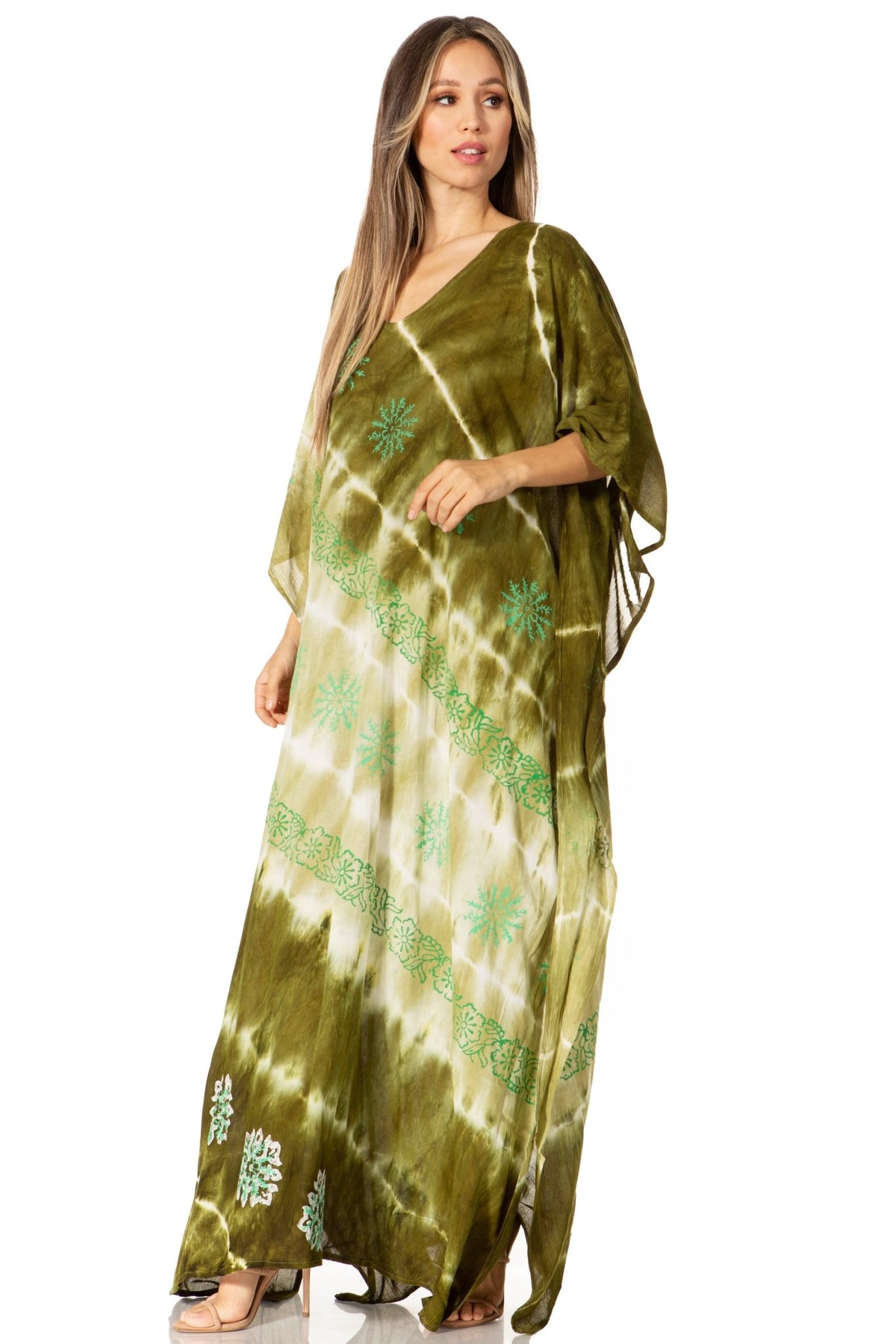Sakkas Catia Women's Boho-Style Long Maxi Caftan for Lounging and Casual Wear - Quarter Circle AK Boutique