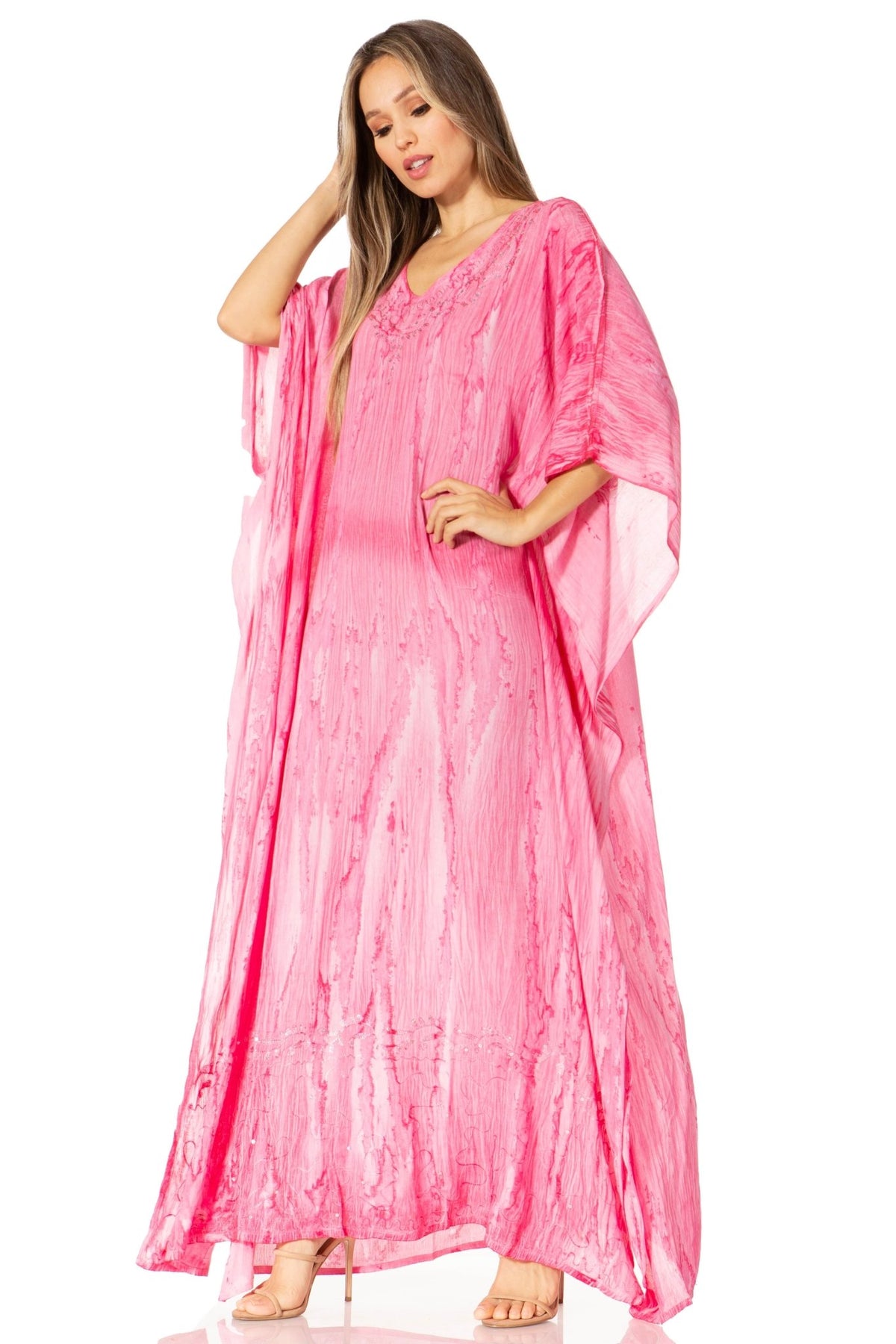 Sakkas Catia Women's Boho-Style Long Maxi Caftan for Lounging and Casual Wear - Quarter Circle AK Boutique