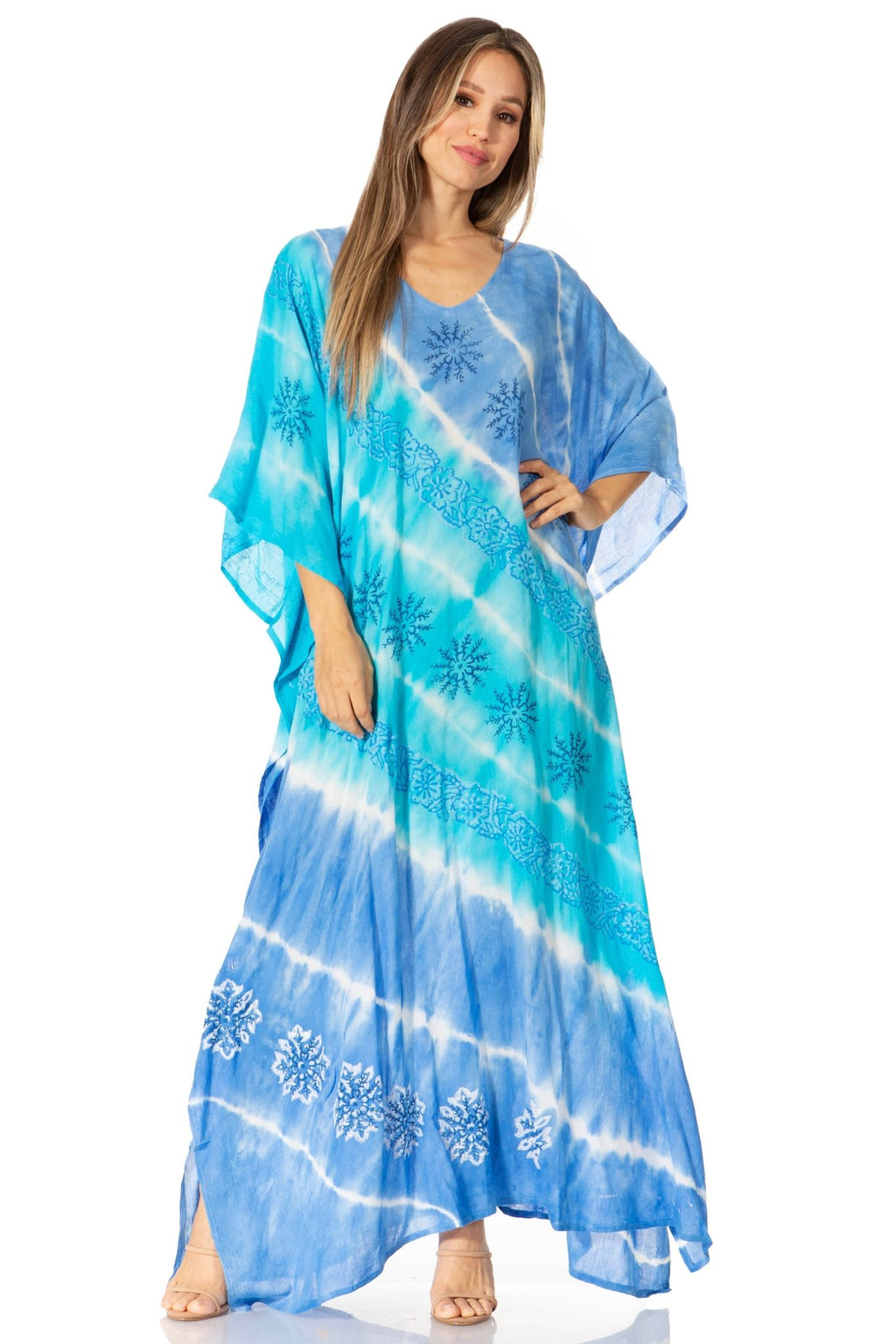 Sakkas Catia Women's Boho-Style Long Maxi Caftan for Lounging and Casual Wear - Quarter Circle AK Boutique
