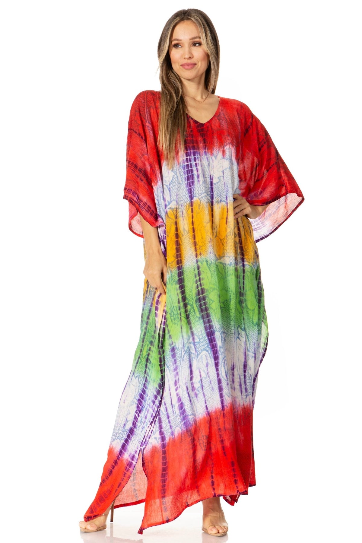 Sakkas Catia Women's Boho-Style Long Maxi Caftan for Lounging and Casual Wear - Quarter Circle AK Boutique