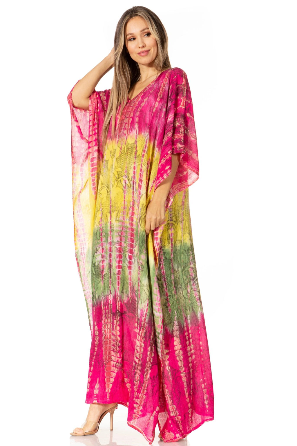 Sakkas Catia Women's Boho-Style Long Maxi Caftan for Lounging and Casual Wear - Quarter Circle AK Boutique