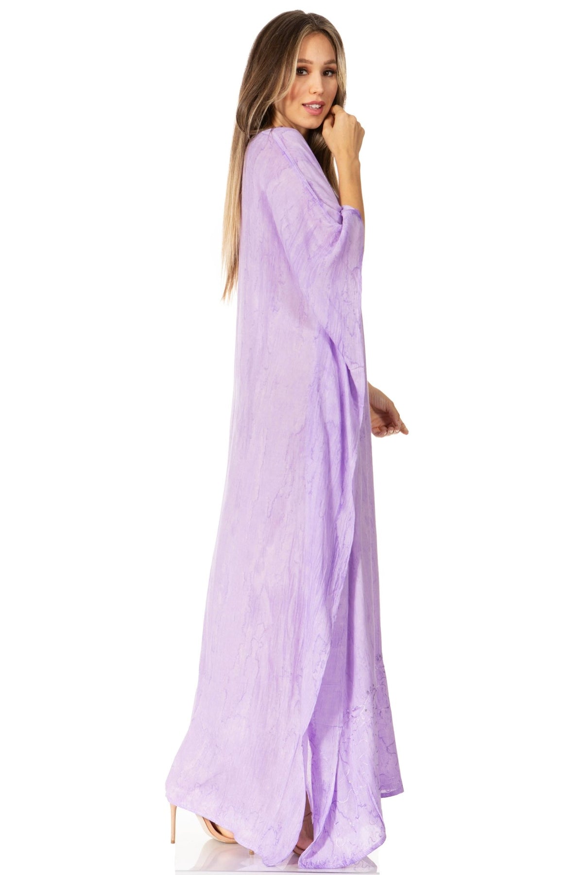 Sakkas Catia Women's Boho-Style Long Maxi Caftan for Lounging and Casual Wear - Quarter Circle AK Boutique