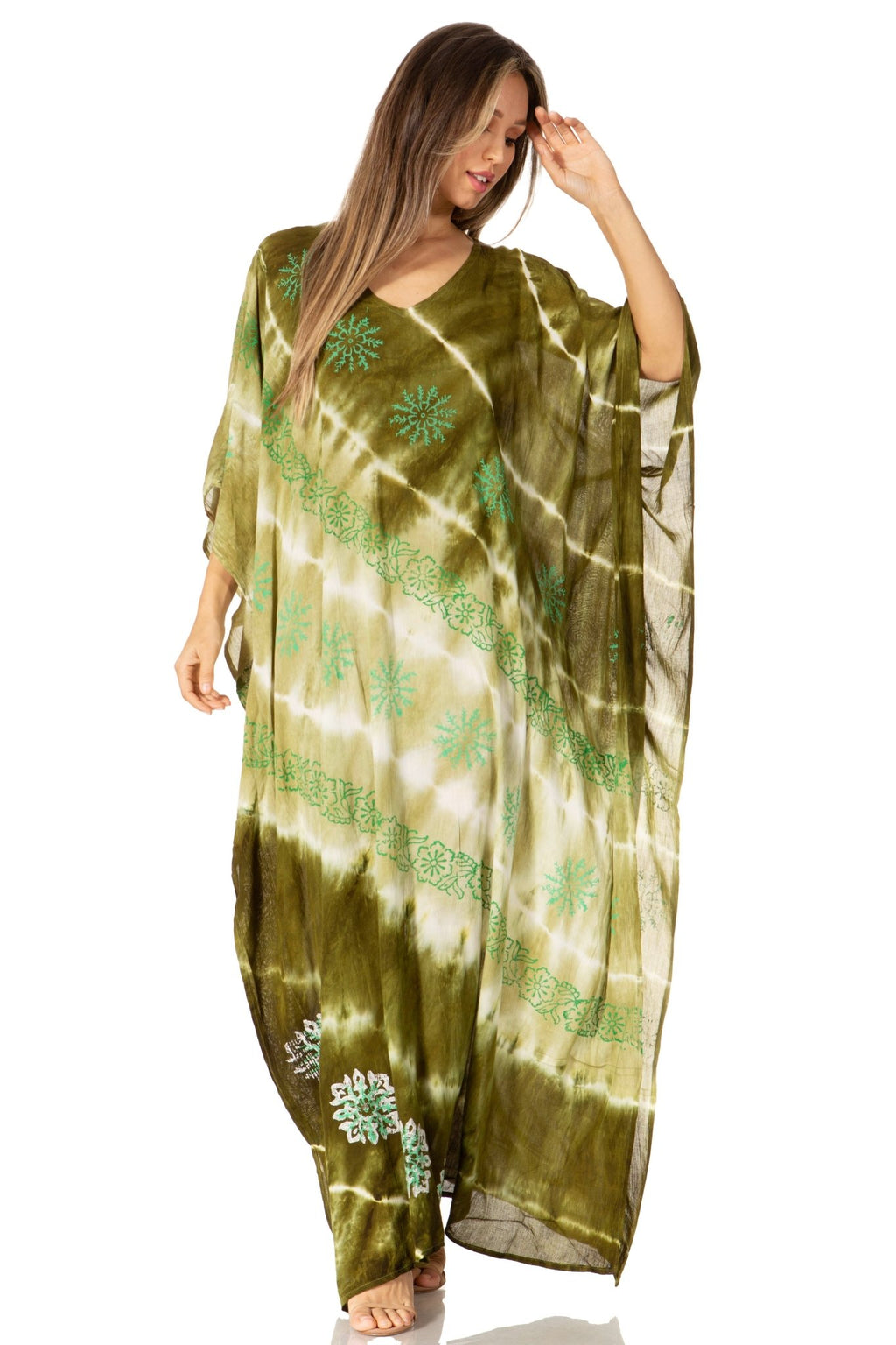 Sakkas Catia Women's Boho-Style Long Maxi Caftan for Lounging and Casual Wear - Quarter Circle AK Boutique