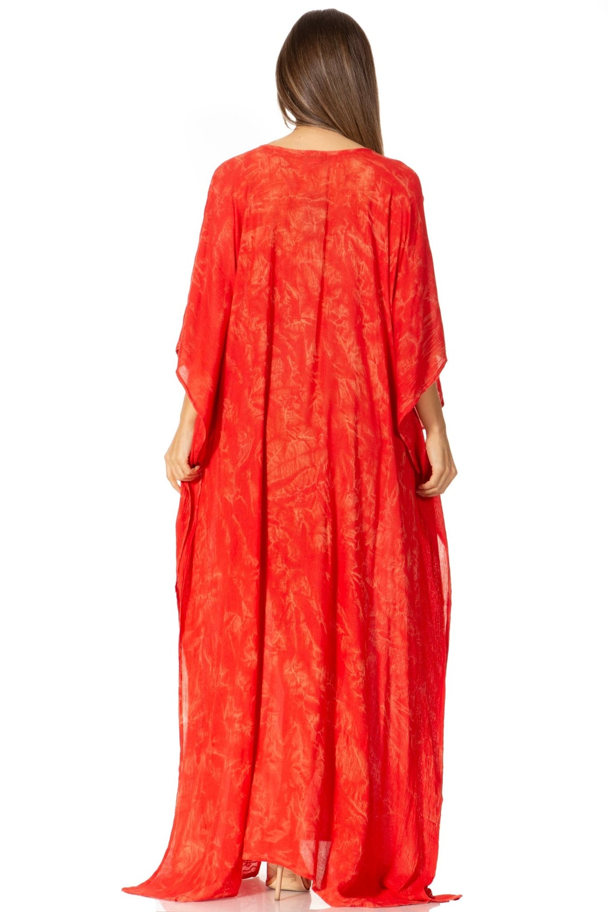 Sakkas Catia Women's Boho-Style Long Maxi Caftan for Lounging and Casual Wear - Quarter Circle AK Boutique