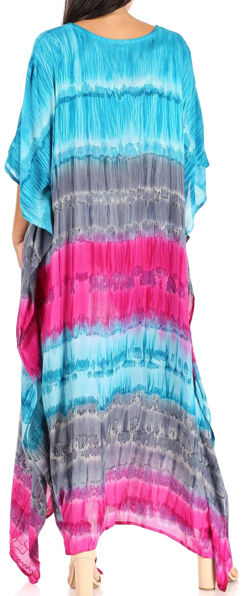 Sakkas Catia Women's Boho-Style Long Maxi Caftan for Lounging and Casual Wear - Quarter Circle AK Boutique