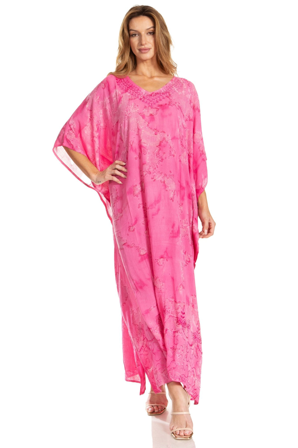 Sakkas Catia Women's Boho-Style Long Maxi Caftan for Lounging and Casual Wear - Quarter Circle AK Boutique