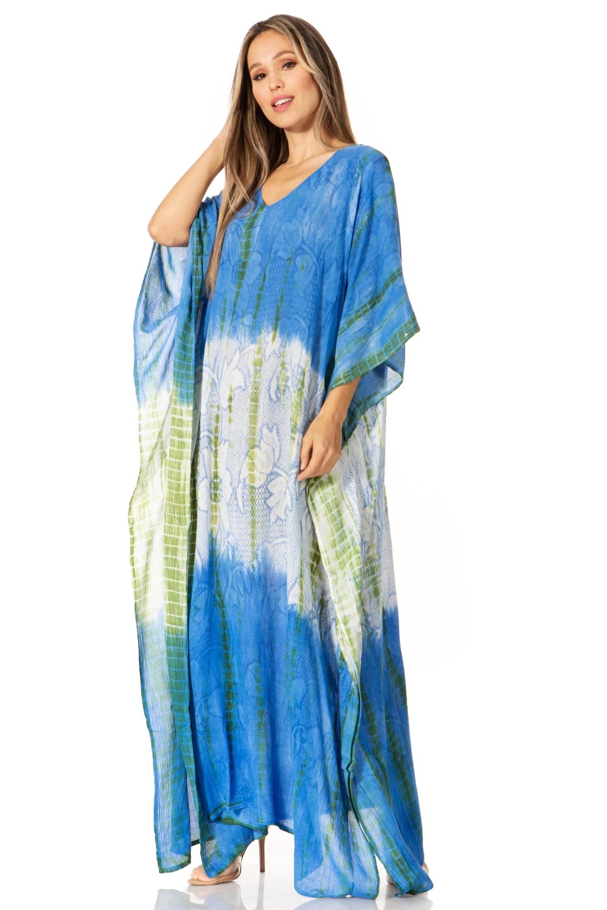 Sakkas Catia Women's Boho-Style Long Maxi Caftan for Lounging and Casual Wear - Quarter Circle AK Boutique