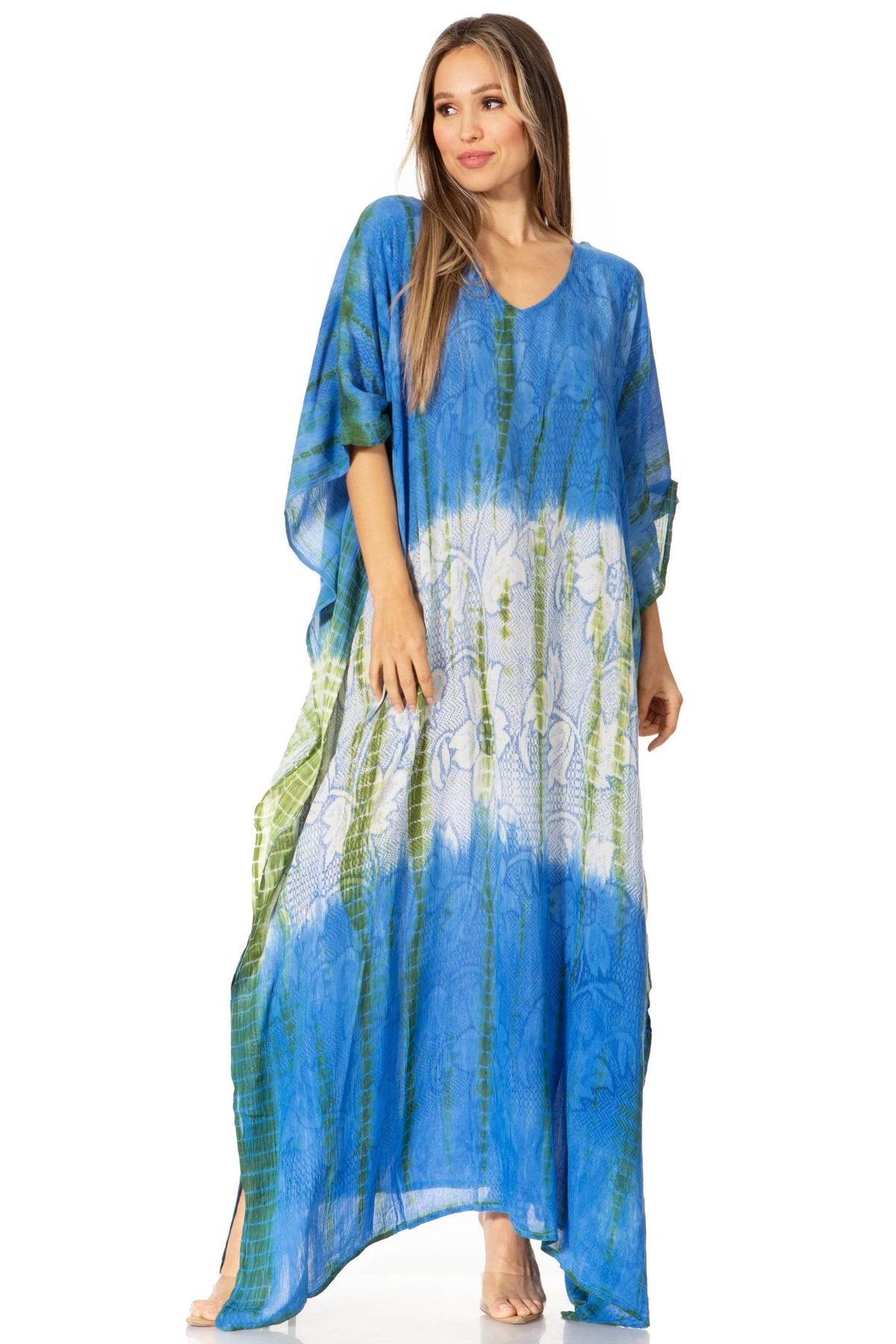 Sakkas Catia Women's Boho-Style Long Maxi Caftan for Lounging and Casual Wear - Quarter Circle AK Boutique