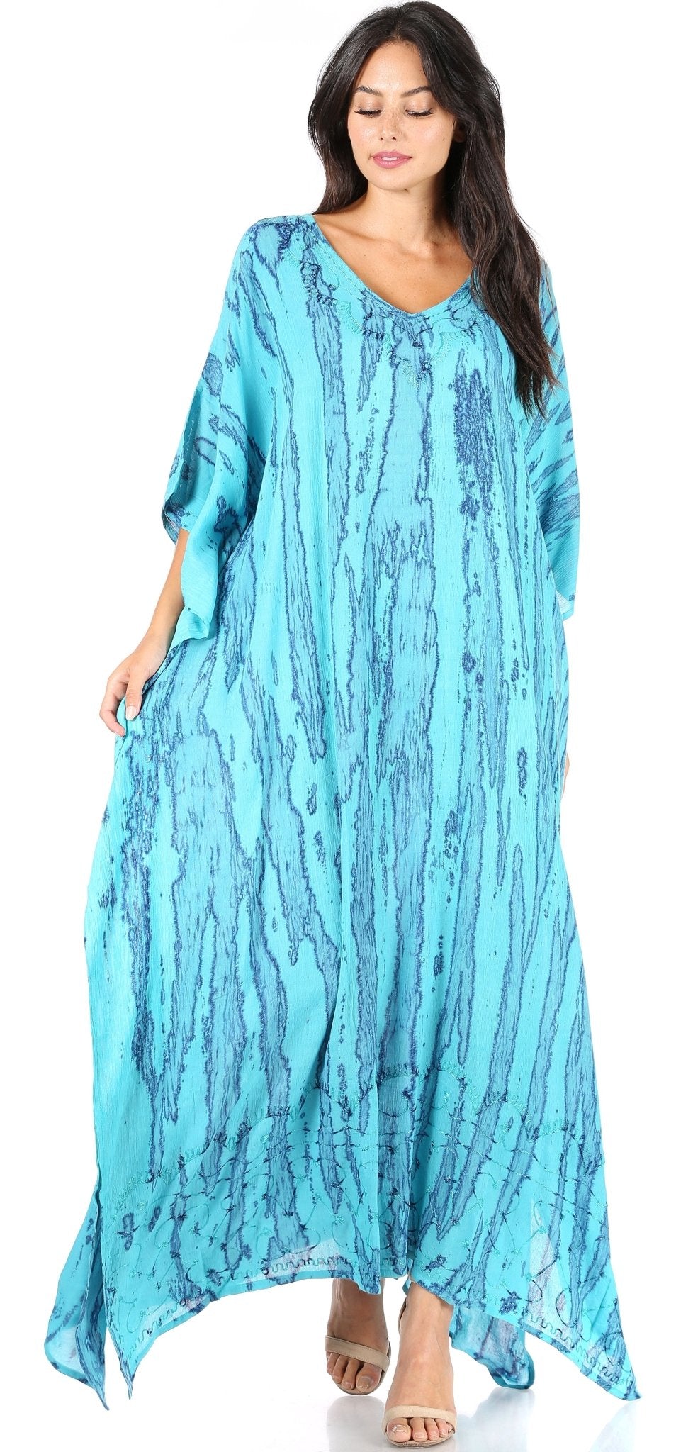 Sakkas Catia Women's Boho-Style Long Maxi Caftan for Lounging and Casual Wear - Quarter Circle AK Boutique