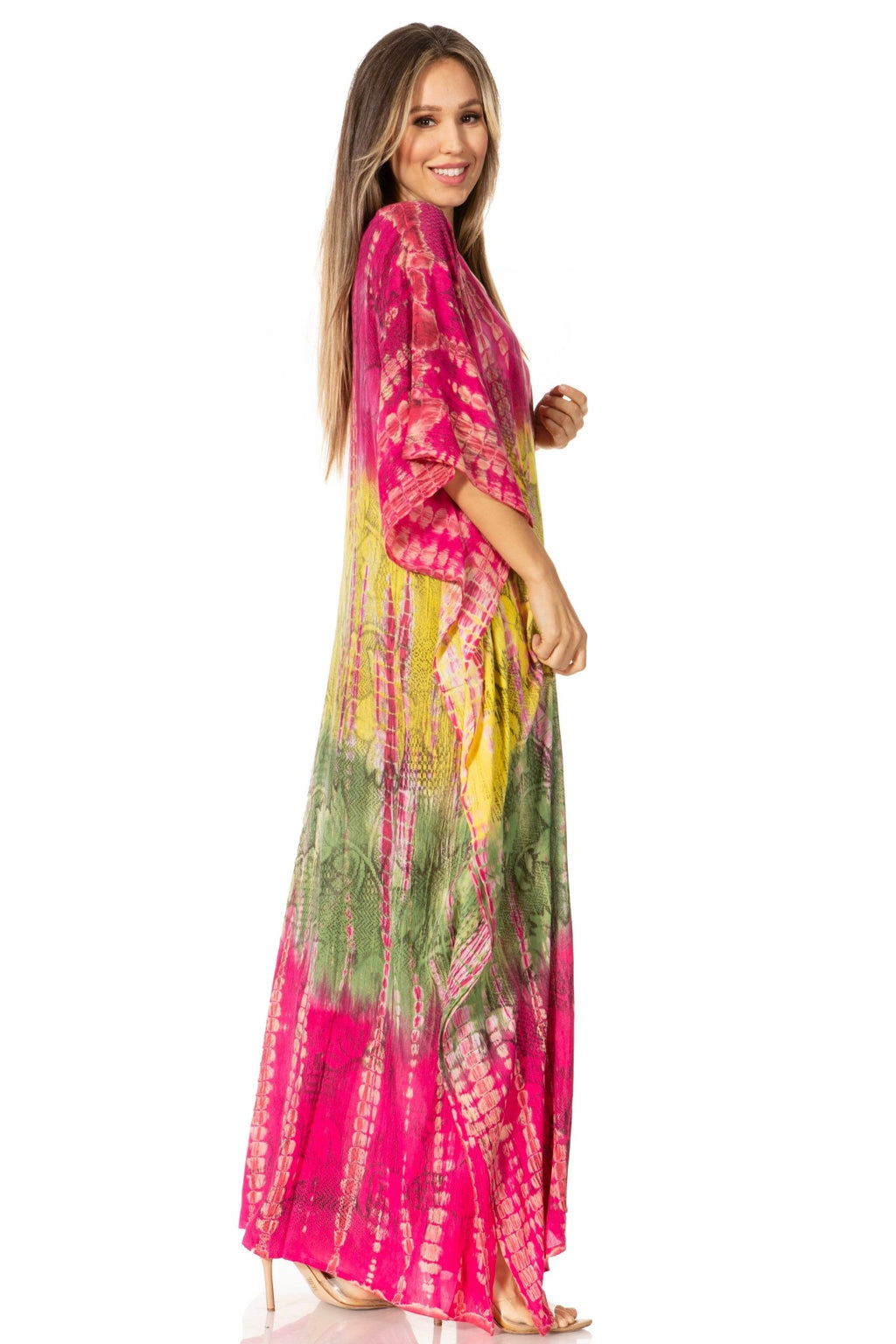 Sakkas Catia Women's Boho-Style Long Maxi Caftan for Lounging and Casual Wear - Quarter Circle AK Boutique