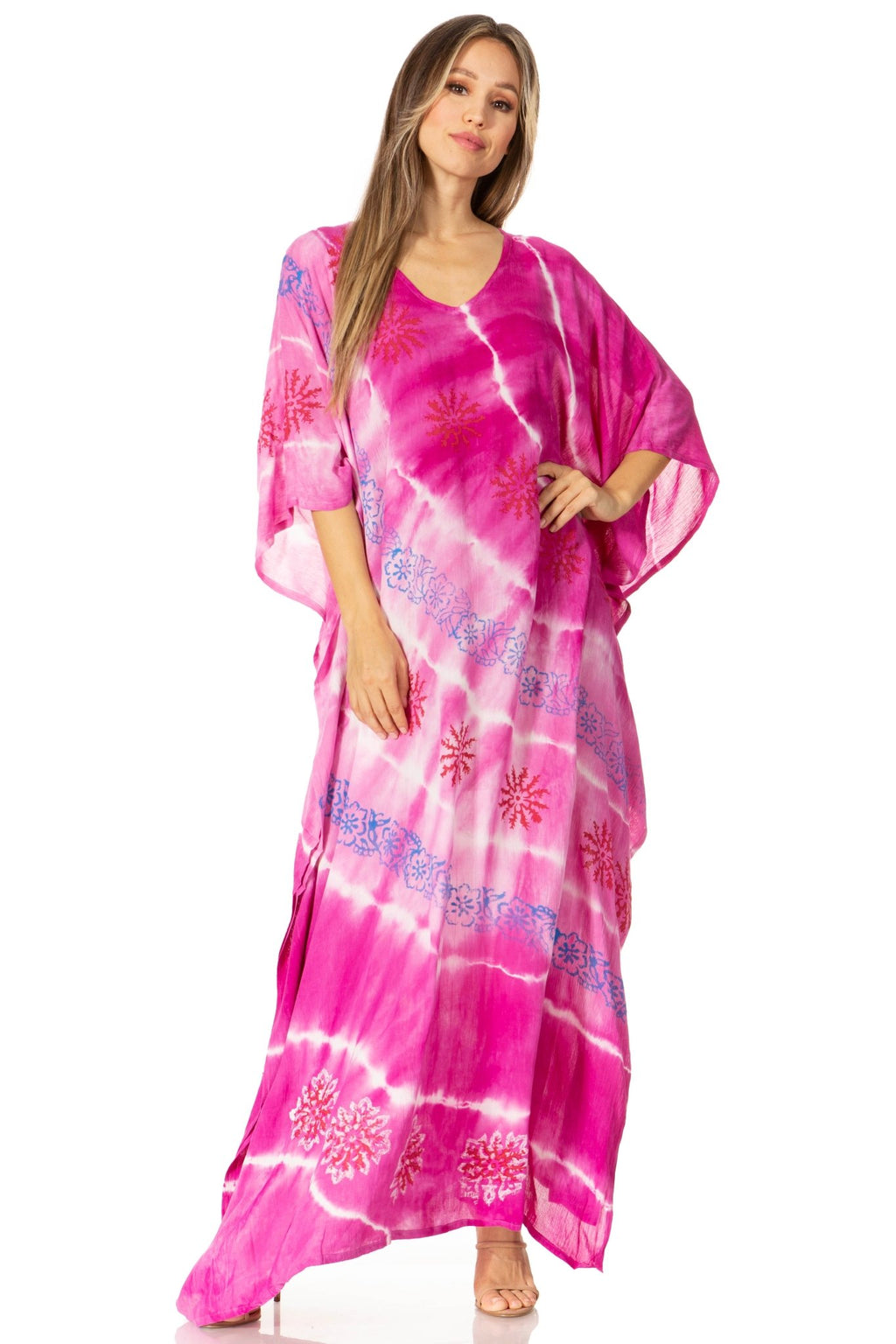 Sakkas Catia Women's Boho-Style Long Maxi Caftan for Lounging and Casual Wear - Quarter Circle AK Boutique