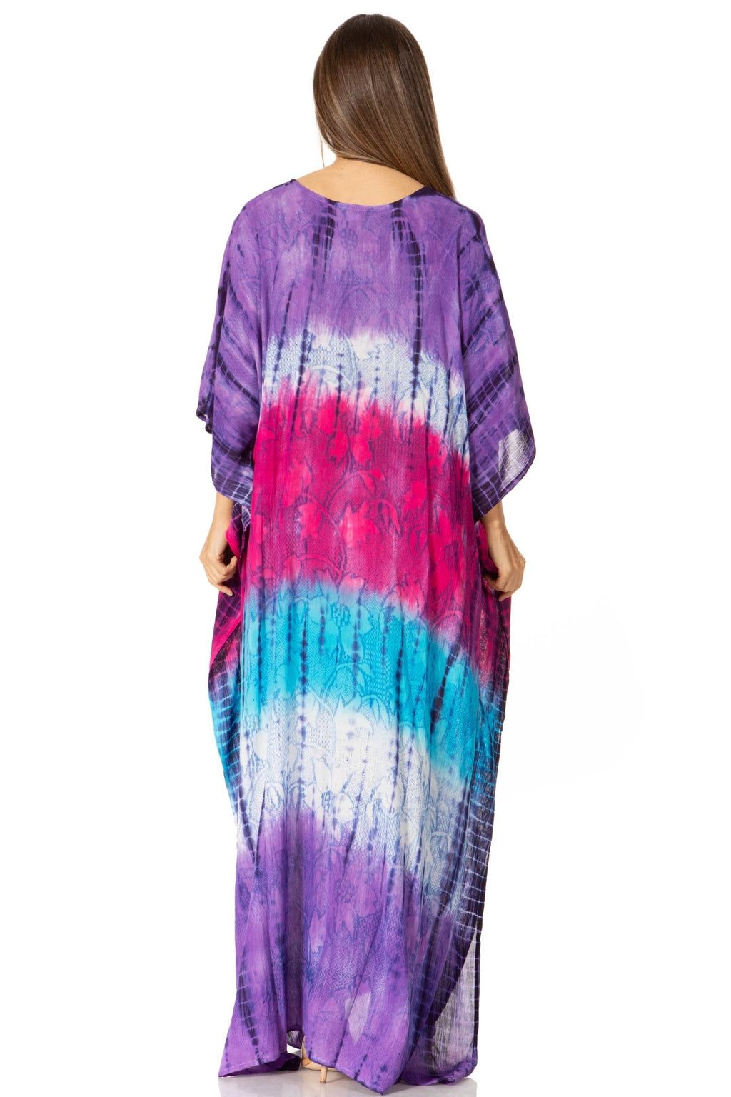 Sakkas Catia Women's Boho-Style Long Maxi Caftan for Lounging and Casual Wear - Quarter Circle AK Boutique