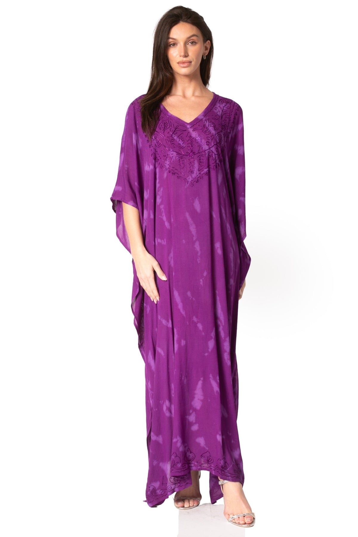 Sakkas Catia Women's Boho-Style Long Maxi Caftan for Lounging and Casual Wear - Quarter Circle AK Boutique
