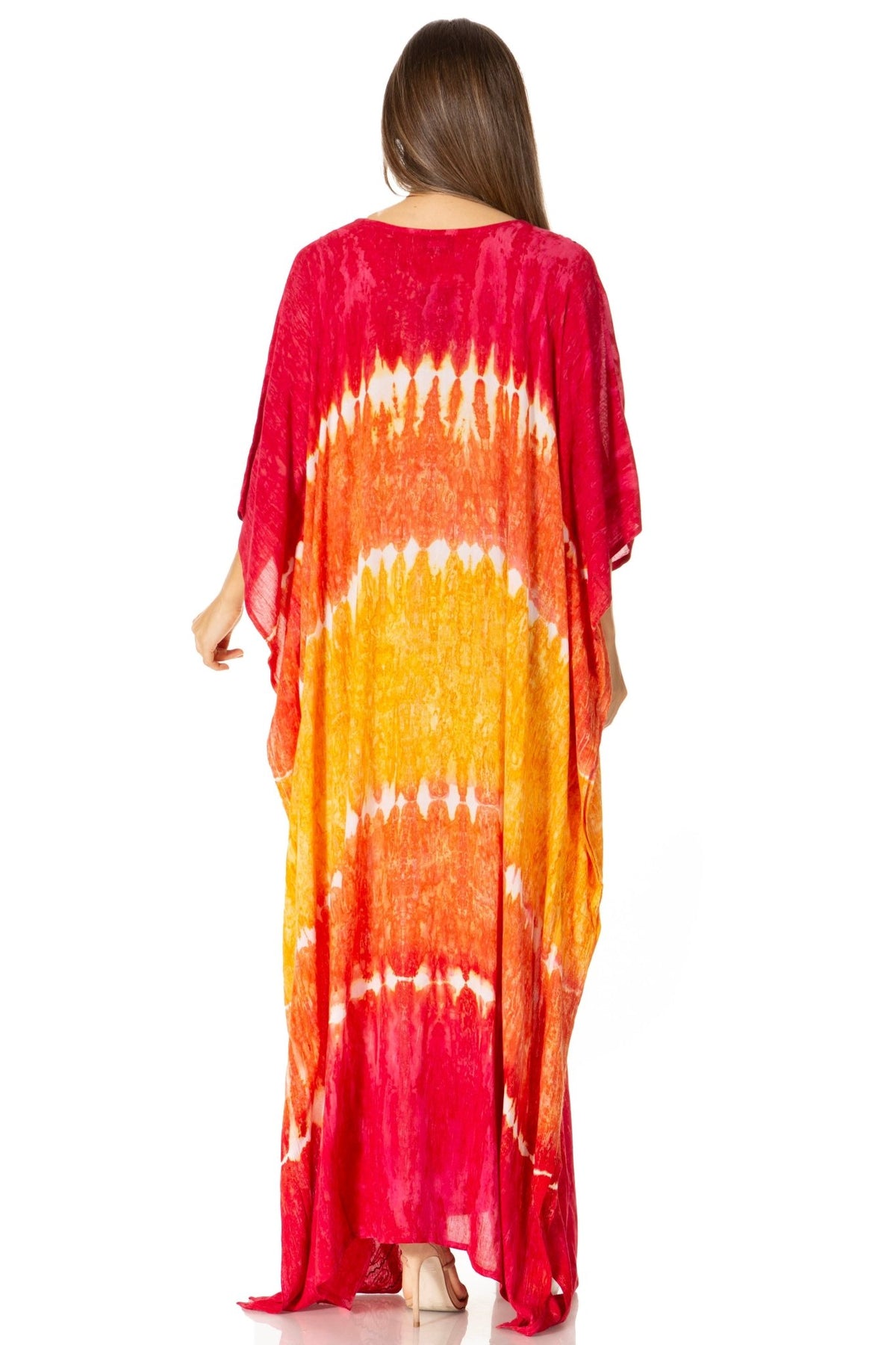 Sakkas Catia Women's Boho-Style Long Maxi Caftan for Lounging and Casual Wear - Quarter Circle AK Boutique
