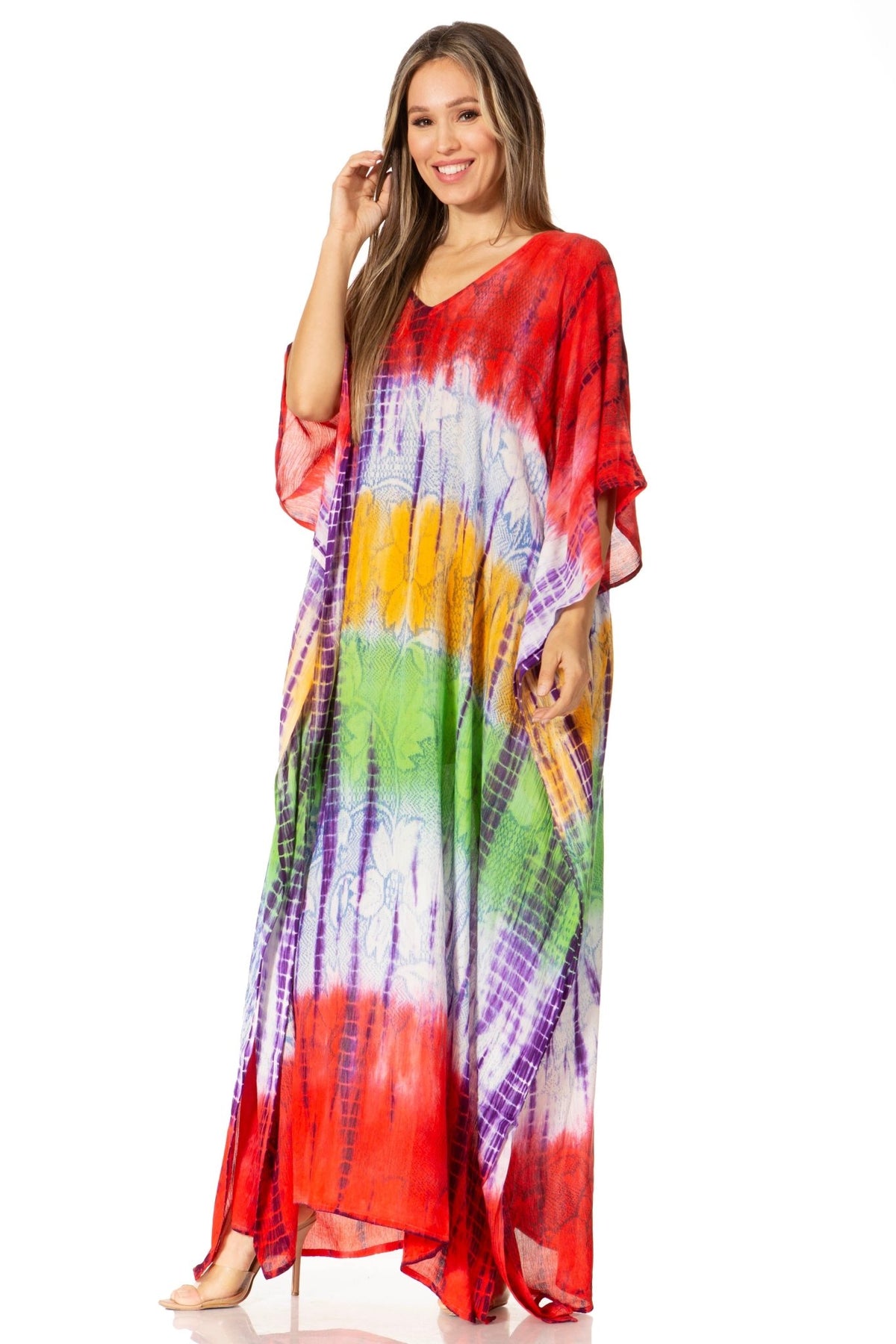 Sakkas Catia Women's Boho-Style Long Maxi Caftan for Lounging and Casual Wear - Quarter Circle AK Boutique