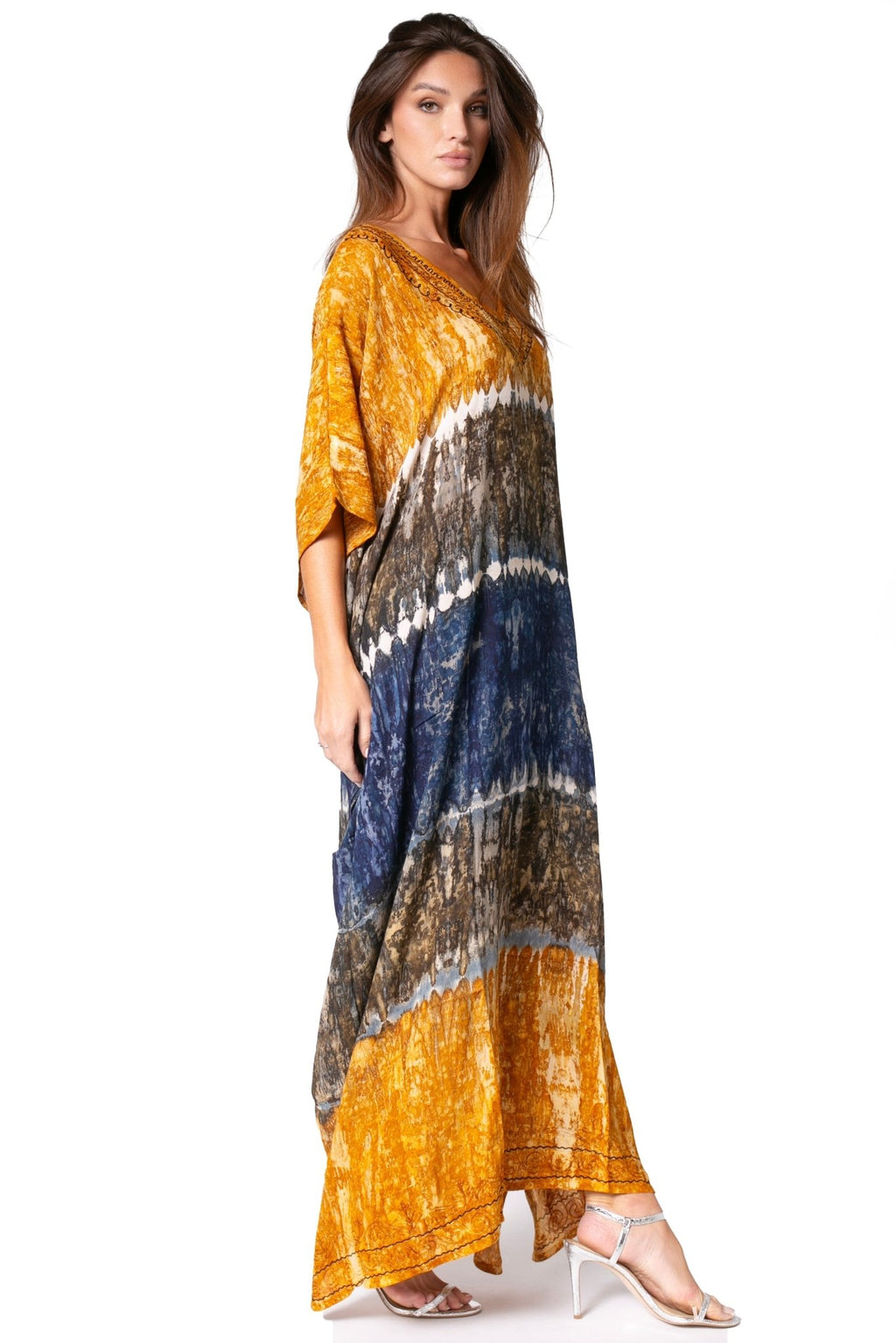 Sakkas Catia Women's Boho-Style Long Maxi Caftan for Lounging and Casual Wear - Quarter Circle AK Boutique