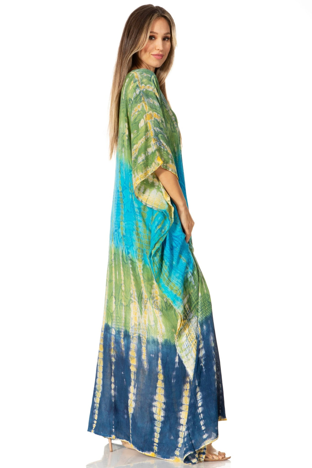 Sakkas Catia Women's Boho-Style Long Maxi Caftan for Lounging and Casual Wear - Quarter Circle AK Boutique