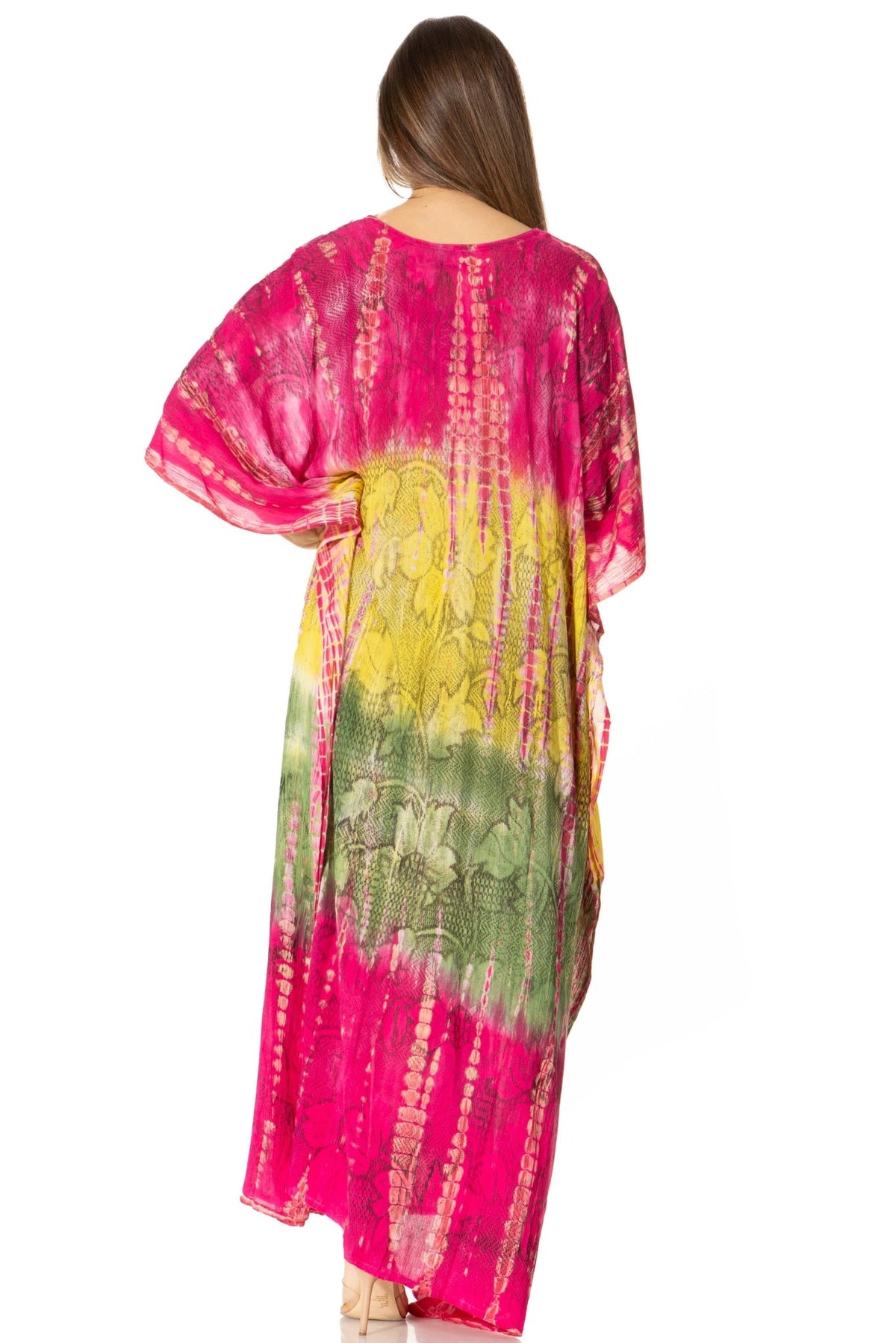 Sakkas Catia Women's Boho-Style Long Maxi Caftan for Lounging and Casual Wear - Quarter Circle AK Boutique
