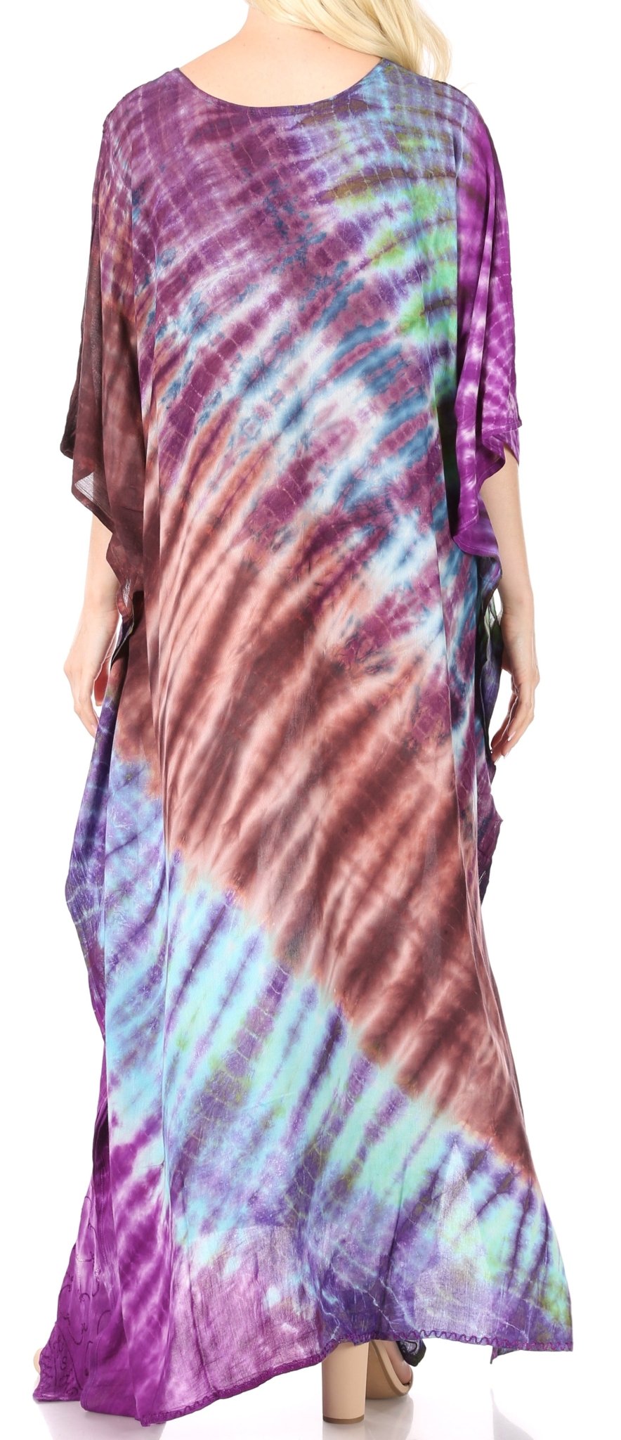 Sakkas Catia Women's Boho-Style Long Maxi Caftan for Lounging and Casual Wear - Quarter Circle AK Boutique