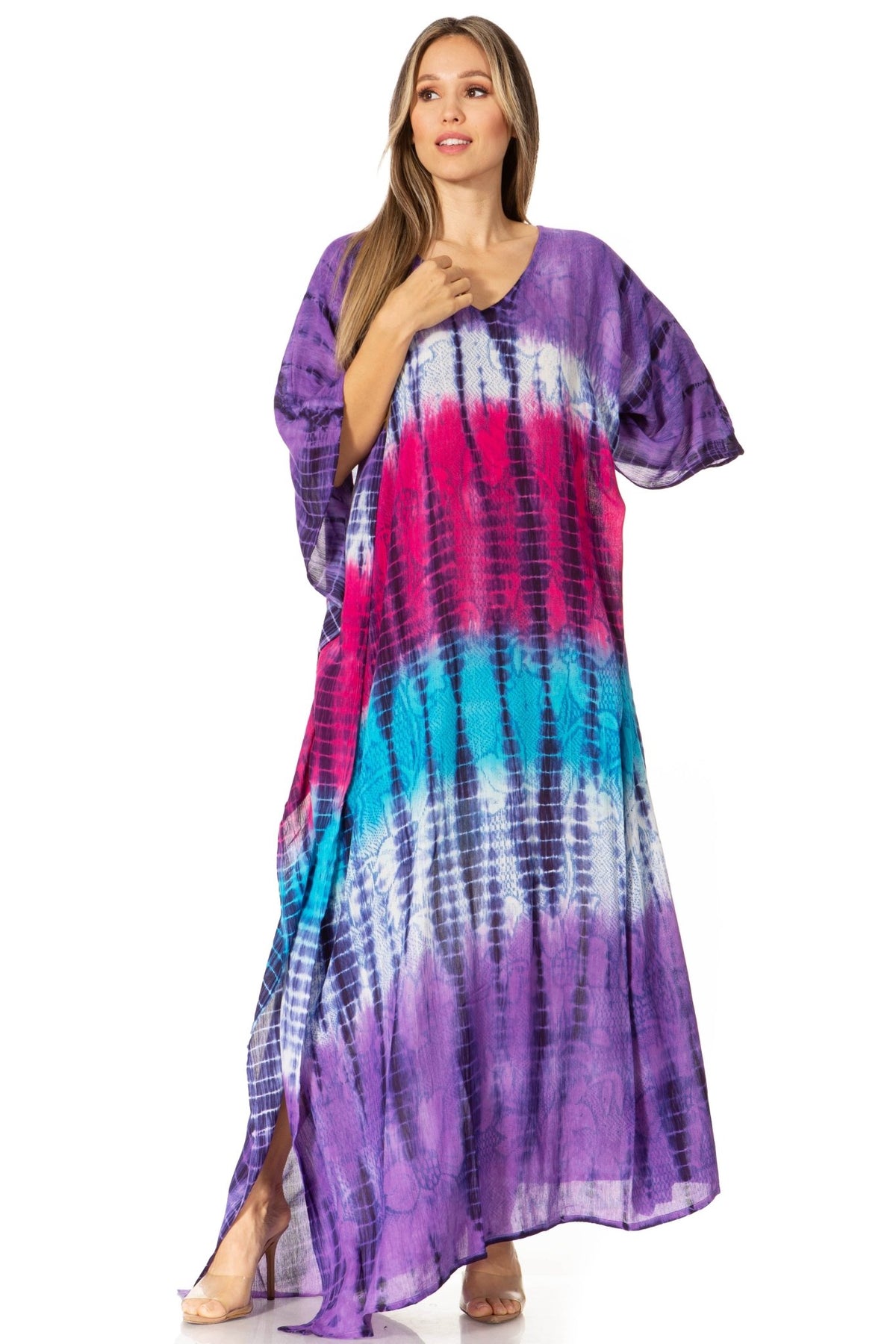 Sakkas Catia Women's Boho-Style Long Maxi Caftan for Lounging and Casual Wear - Quarter Circle AK Boutique