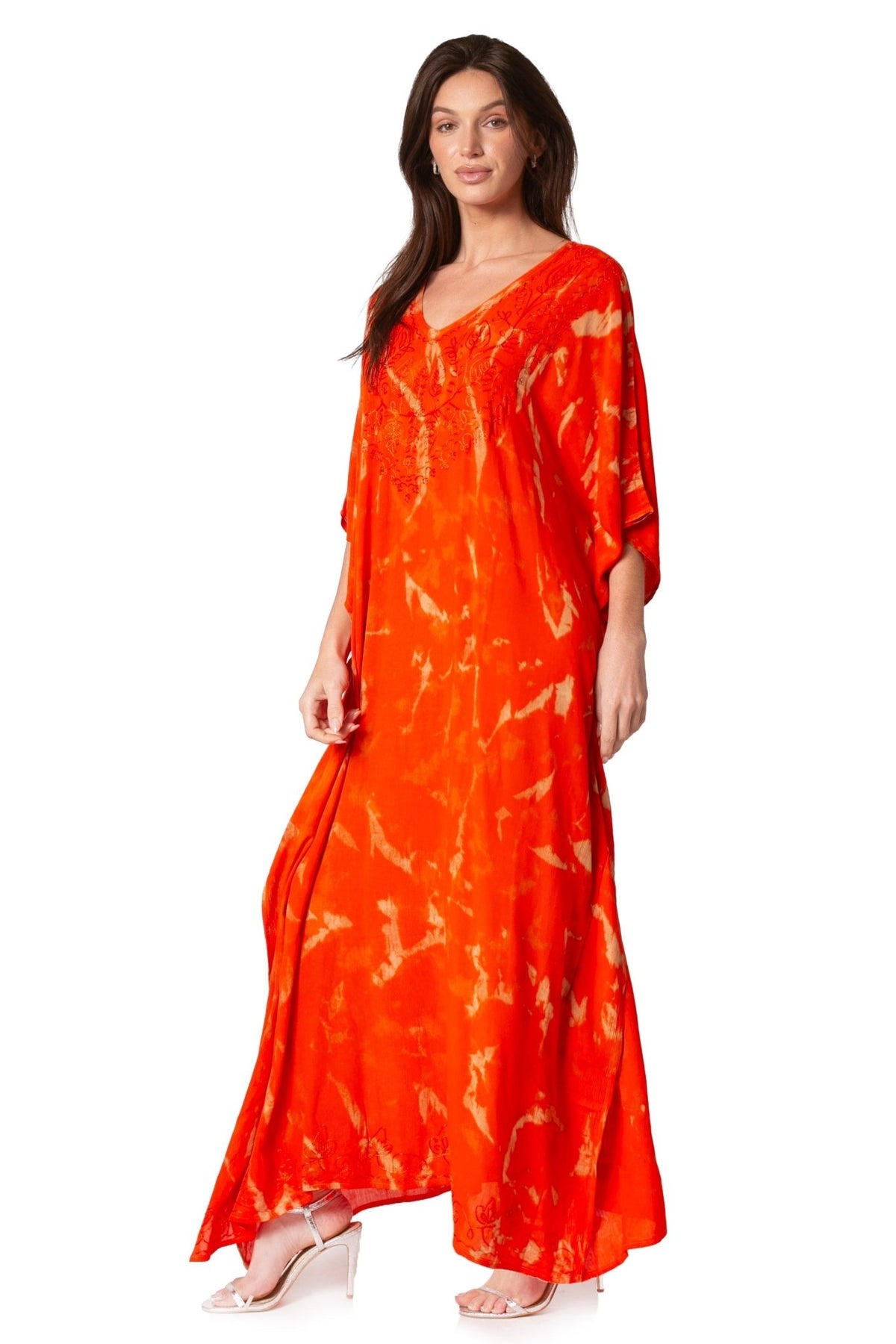 Sakkas Catia Women's Boho-Style Long Maxi Caftan for Lounging and Casual Wear - Quarter Circle AK Boutique