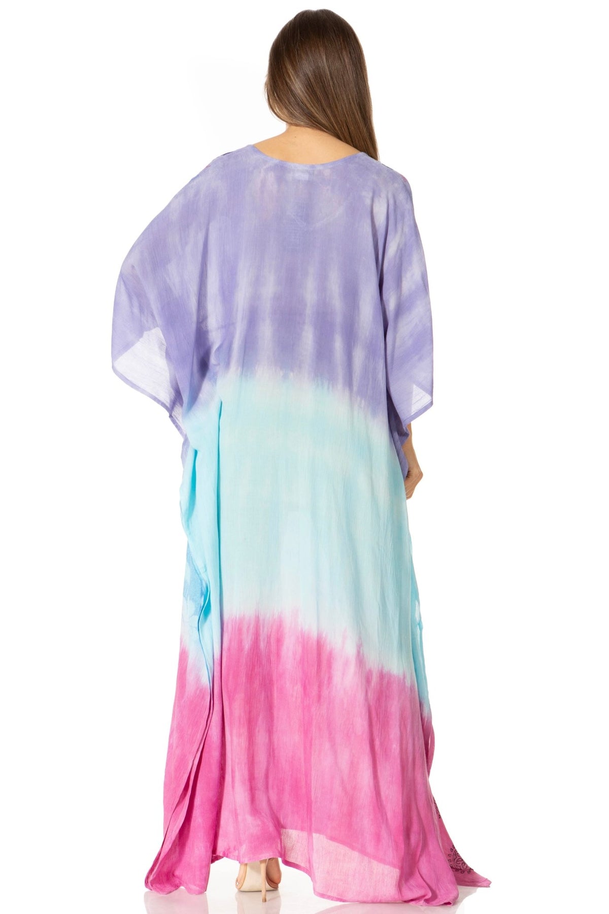 Sakkas Catia Women's Boho-Style Long Maxi Caftan for Lounging and Casual Wear - Quarter Circle AK Boutique