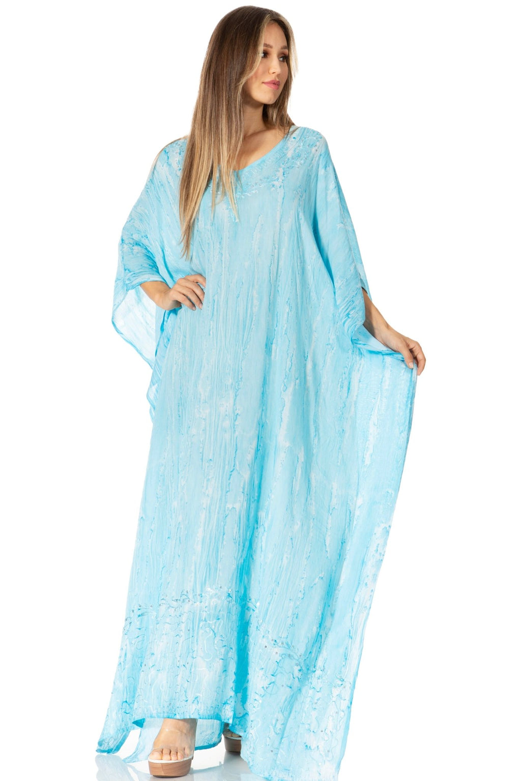 Sakkas Catia Women's Boho-Style Long Maxi Caftan for Lounging and Casual Wear - Quarter Circle AK Boutique