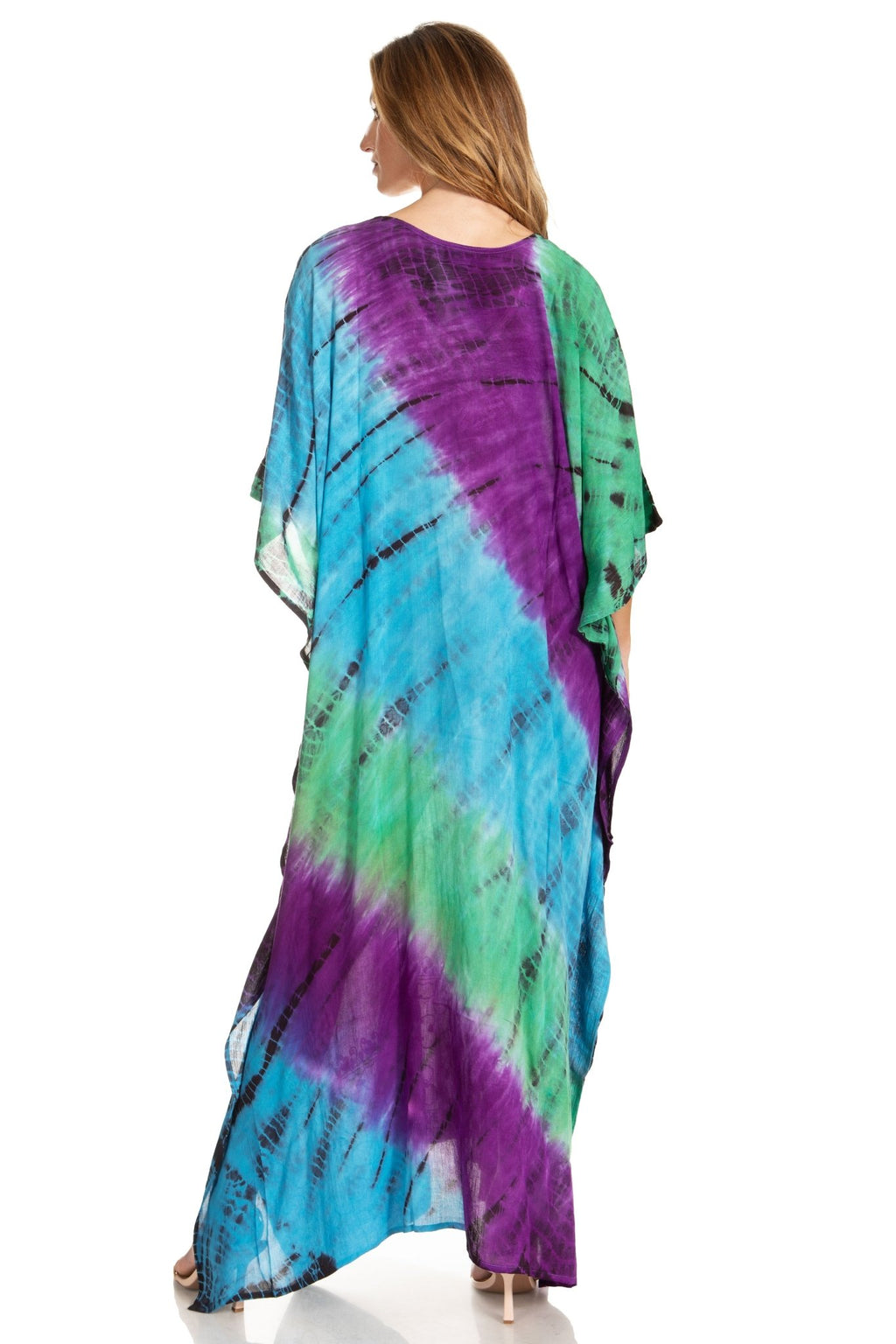 Sakkas Catia Women's Boho-Style Long Maxi Caftan for Lounging and Casual Wear - Quarter Circle AK Boutique