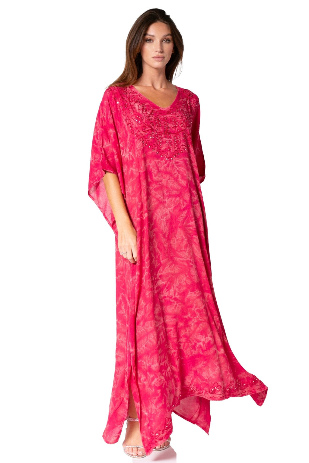 Sakkas Catia Women's Boho-Style Long Maxi Caftan for Lounging and Casual Wear - Quarter Circle AK Boutique