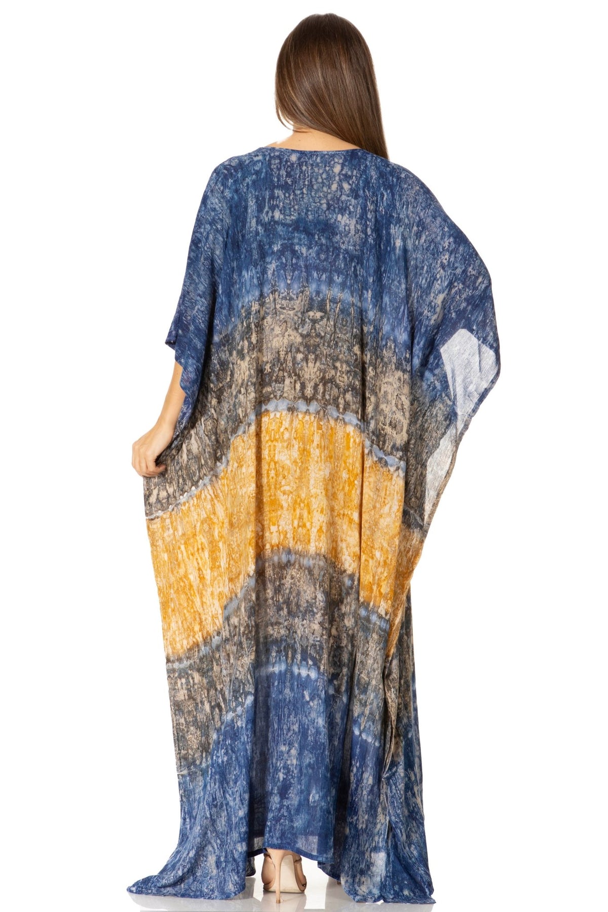 Sakkas Catia Women's Boho-Style Long Maxi Caftan for Lounging and Casual Wear - Quarter Circle AK Boutique