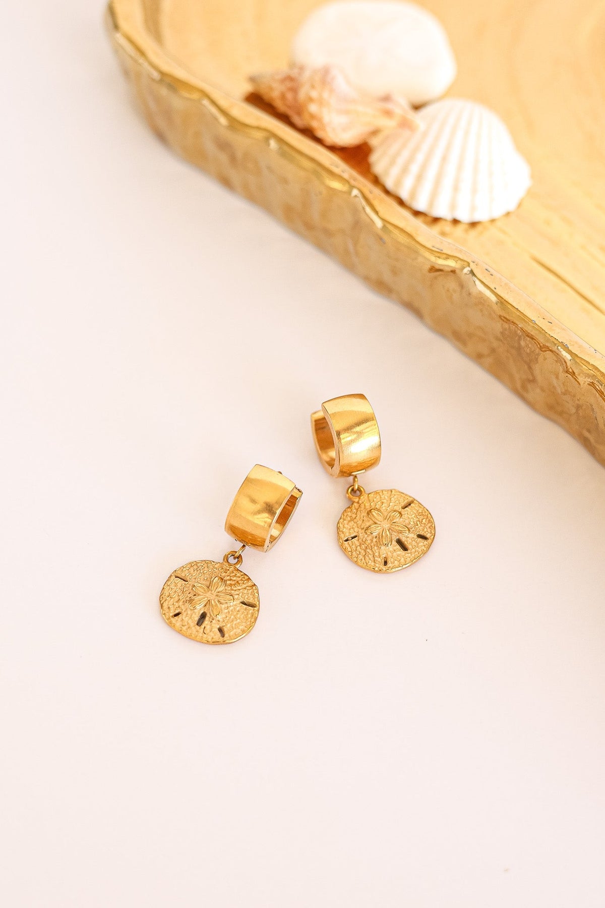 Sand Dollar Hoop - Quarter Circle AK Boutique