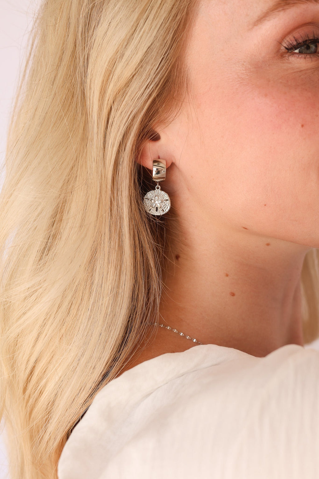 Sand Dollar Hoop - Quarter Circle AK Boutique