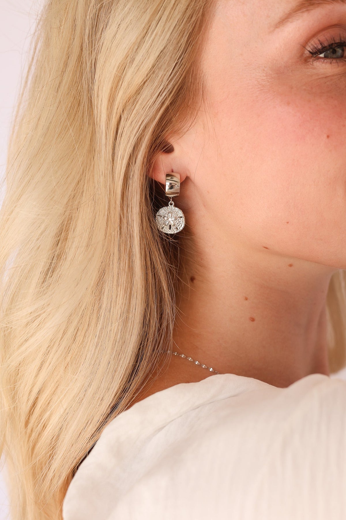 Sand Dollar Hoop - Quarter Circle AK Boutique