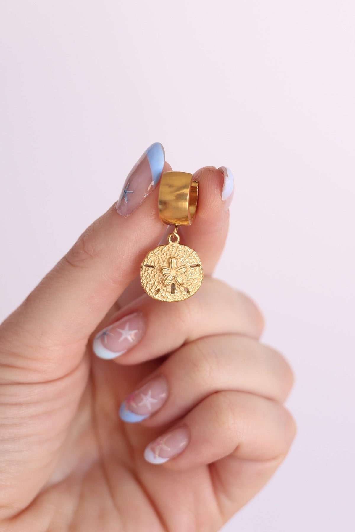 Sand Dollar Hoop - Quarter Circle AK Boutique