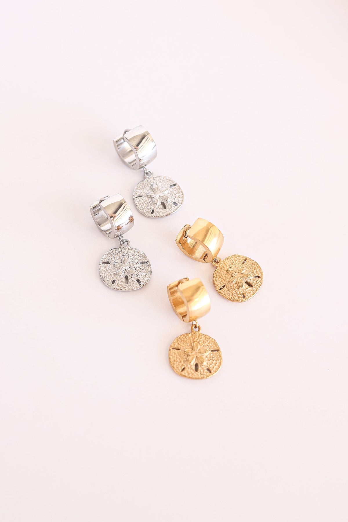 Sand Dollar Hoop - Quarter Circle AK Boutique