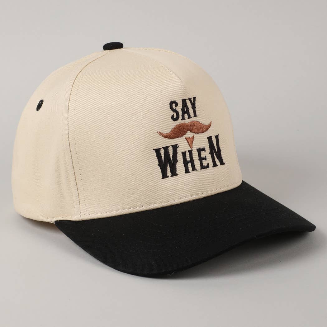 Say When Mustache Two-Tone Trucker Hat