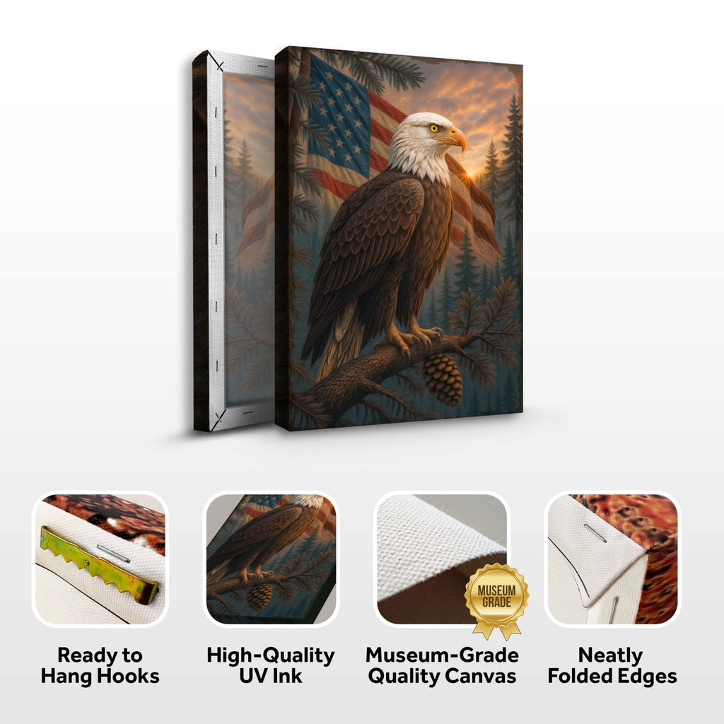 Sentinel of the Pines Eagle Wall Art - Quarter Circle AK Boutique