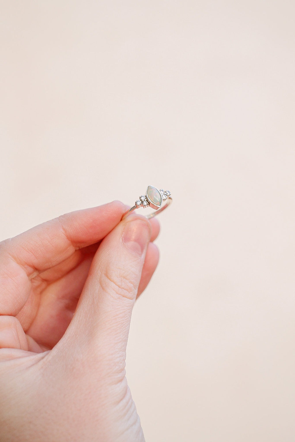 Serena Opal Ring in Silver - Quarter Circle AK Boutique