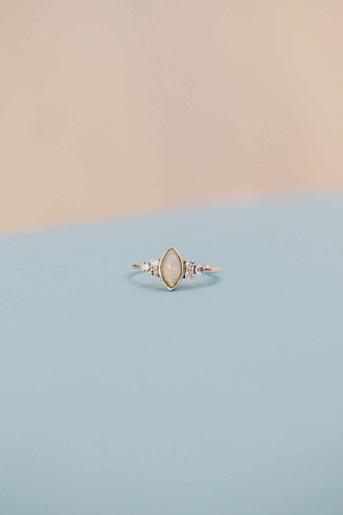 Serena Opal Ring in Silver - Quarter Circle AK Boutique